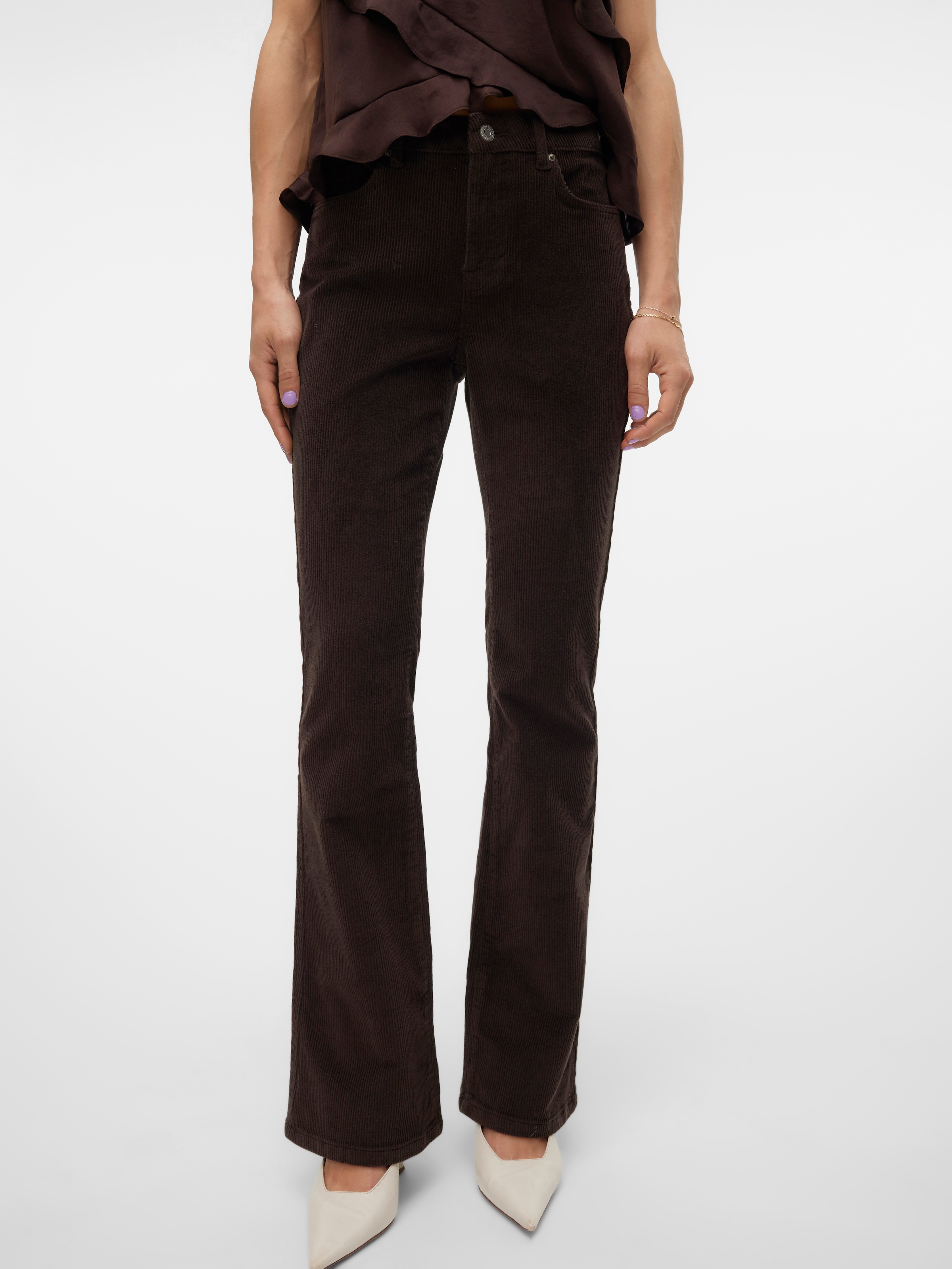 Vero Moda Pantalon en velours côtelé »VMFLASH MR FLARED CORDUROY PANTS NOOS«  mélange de coton
