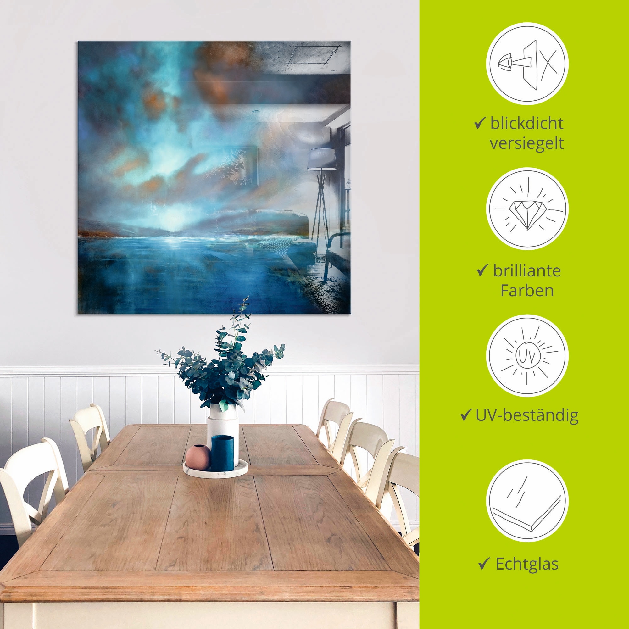 Artland Glasbild »Blaue Weite« Gewässer 1 Stk. tlg. in verschiedenen Grössen