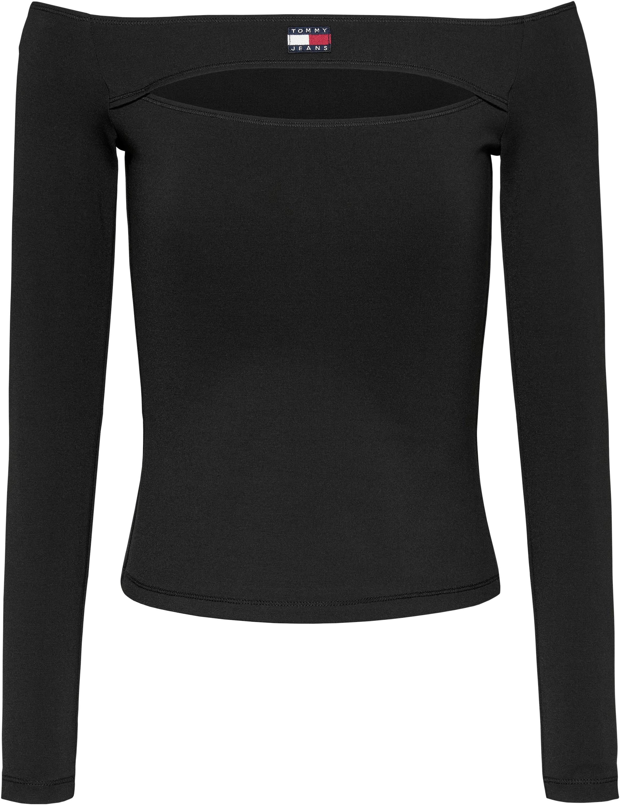 Tommy Jeans Langarmshirt »TJW SLIM BADGE CUTOUT TOP LS«, mit Tommy Jeans Logo