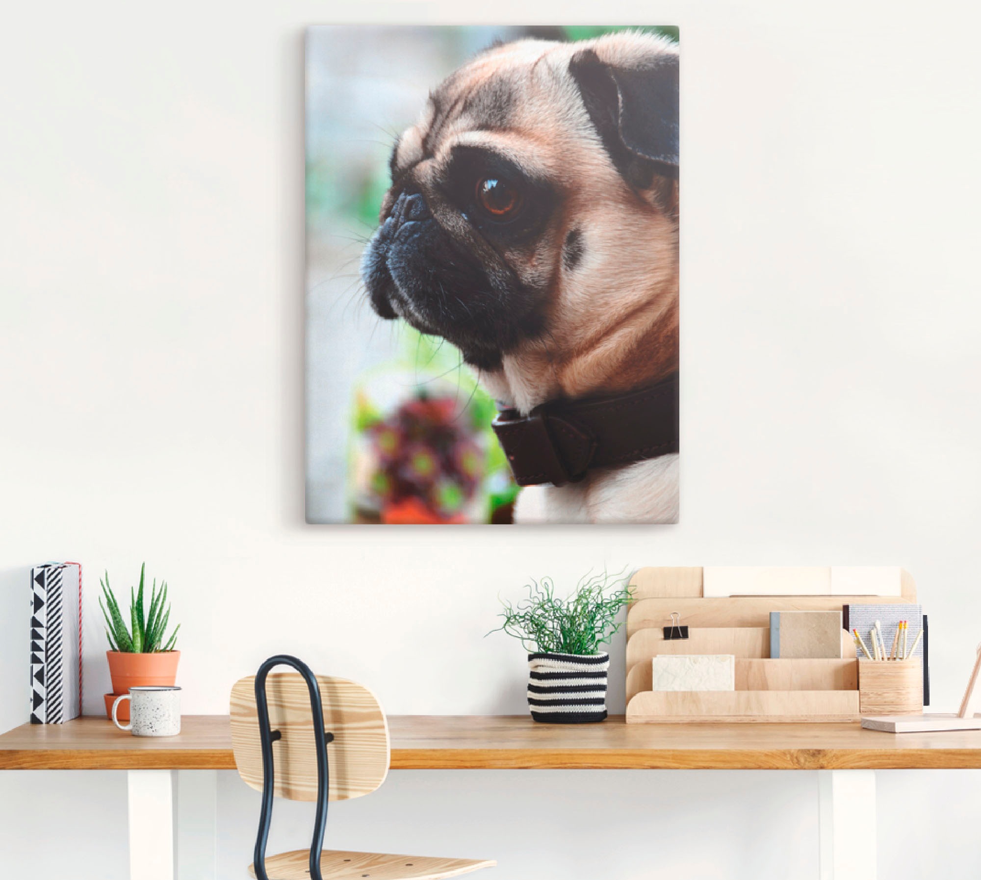 Artland Leinwandbild »Mops«, Haustiere, (1 St.), auf Keilrahmen gespannt
