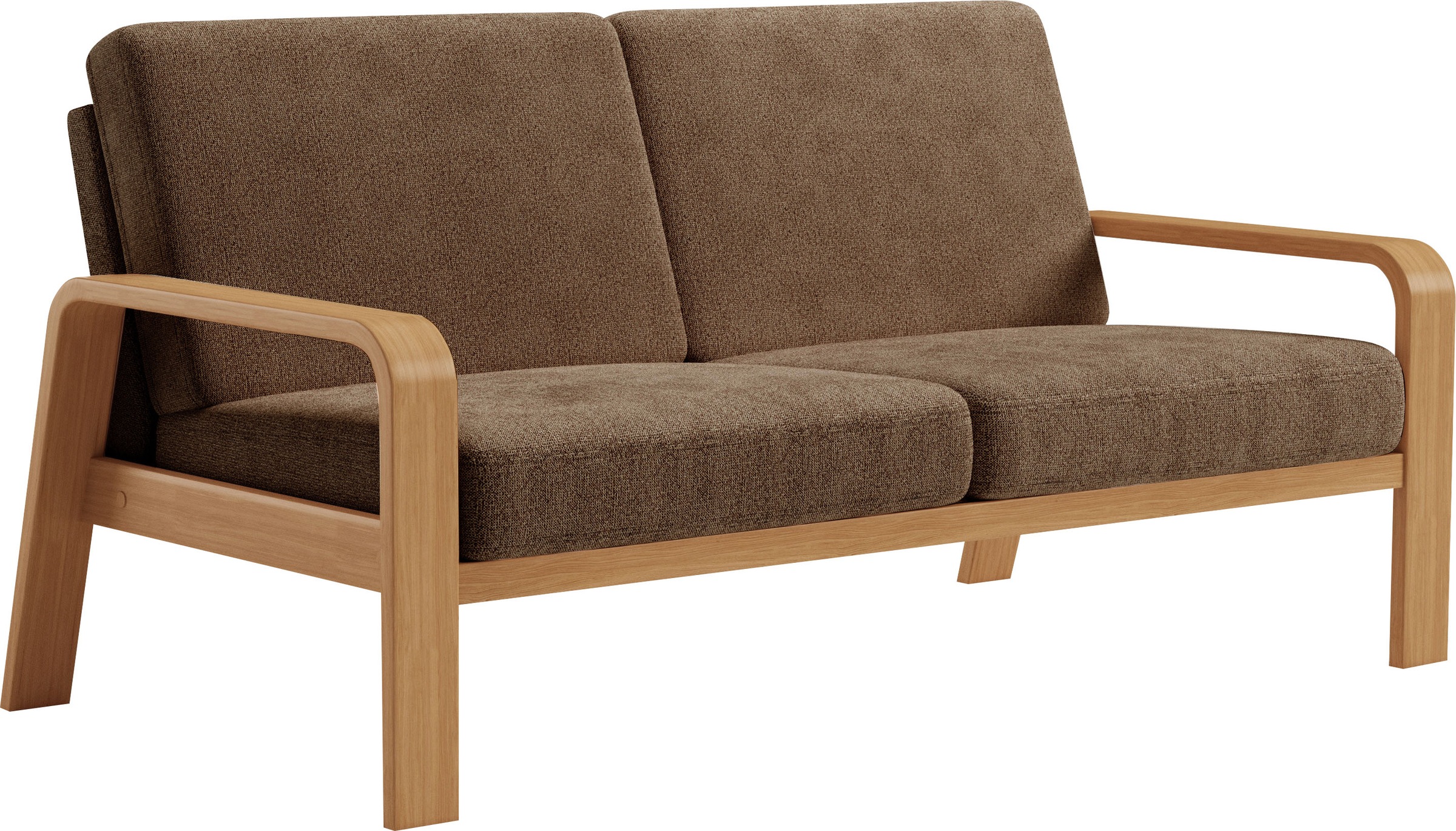 sit&more 2,5-Sitzer »Kolding«, Armlehnen aus eichefarbigem Buchenholz, verschiedene Bezüge und Farben