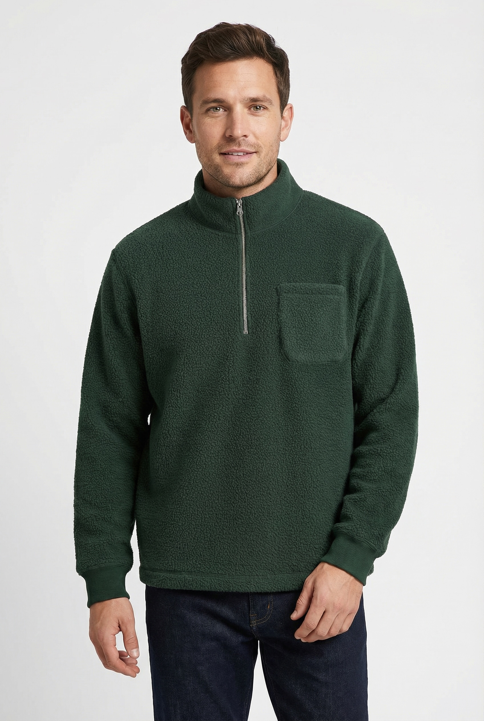 Image of Jack & Jones Sweatshirt "JORGREENE TEDDY SWEAT HIGH NECK"