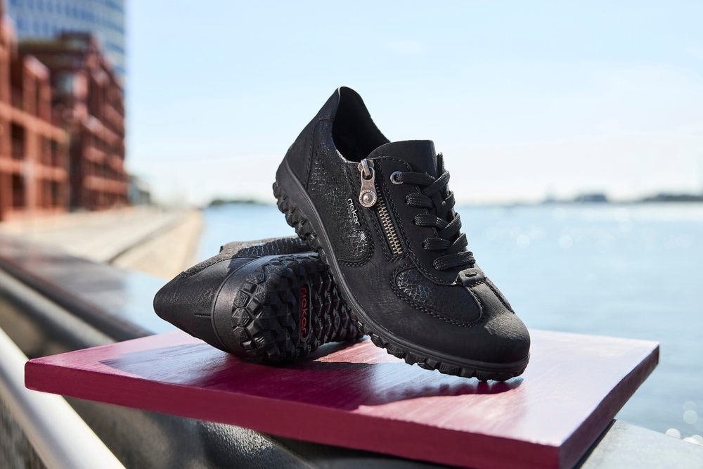 Rieker Keilsneaker  Schnürschuh, Halbschuh, Freizeitsneaker mit Reissverschluss