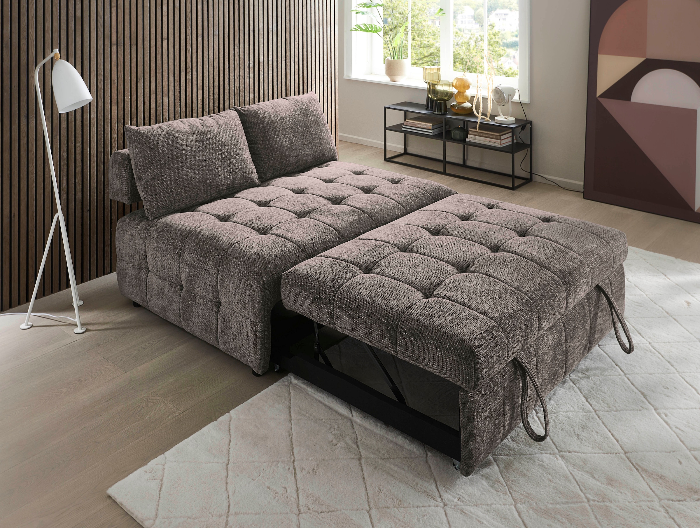 ATLANTIC home collection Canapé-lit 2-Sitzer Schlafsofa mit Sitztiefenverstellung (2x)