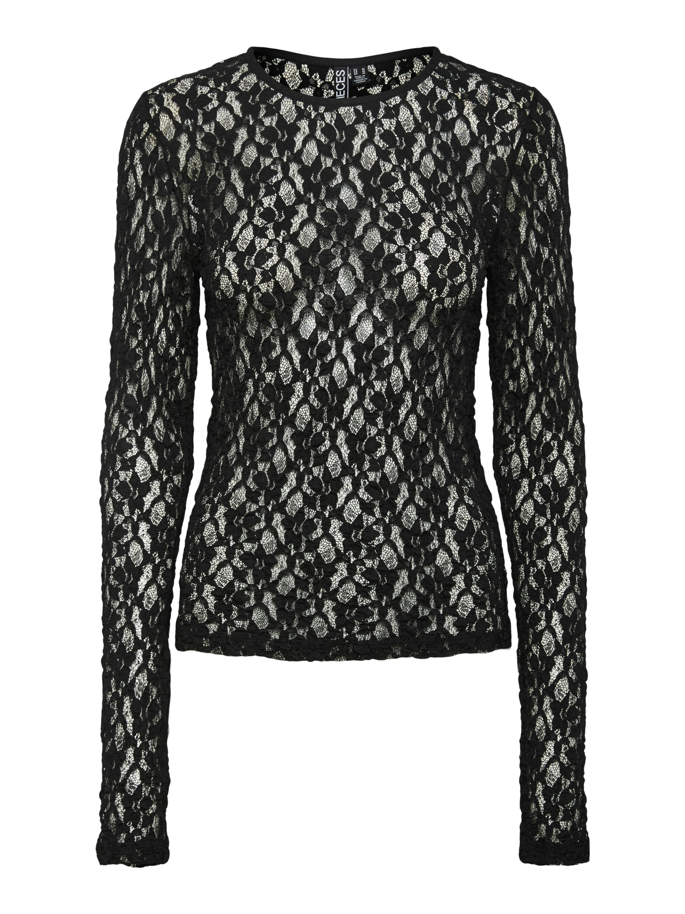 pieces Langarmshirt »PCHAZEL LS LACE TOP NOOS«