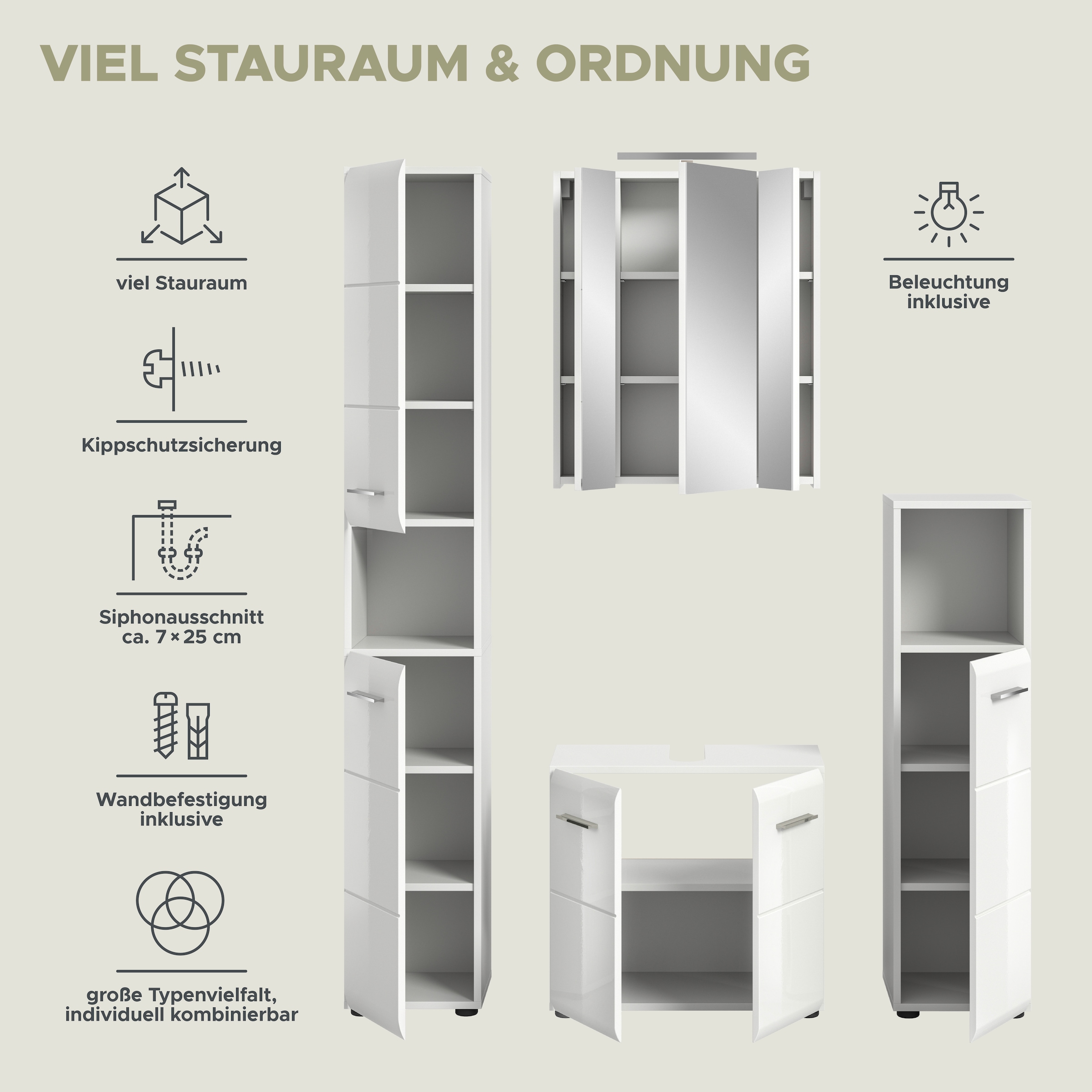 INOSIGN Badezimmer-Set Set, 5 Stk. tlg.
