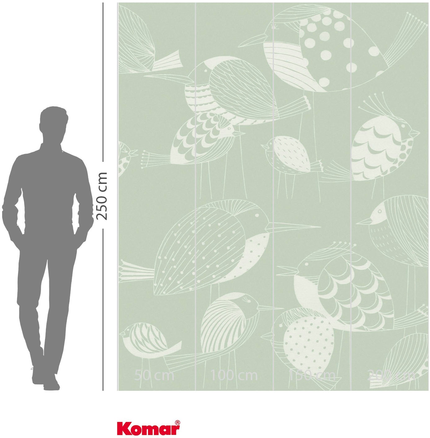 Komar Papier peint photo »Vlies Fototapete - Naive Birds - Grösse 200 x 250 cm« imprimé