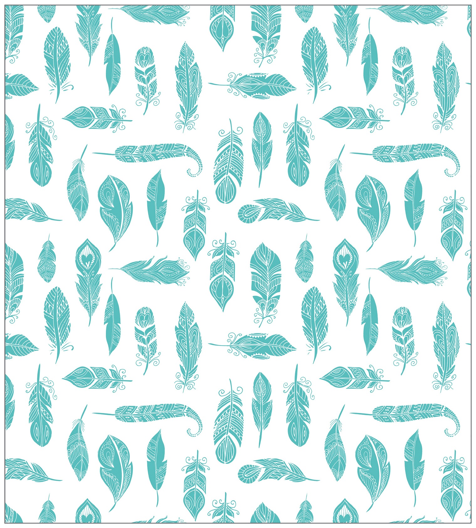 Image of MySpotti Fensterfolie »Look Feathers turquois«, halbtransparent, glattstatisch haftend, 90 x 100 cm, statisch haftend bei Ackermann Versand Schweiz
