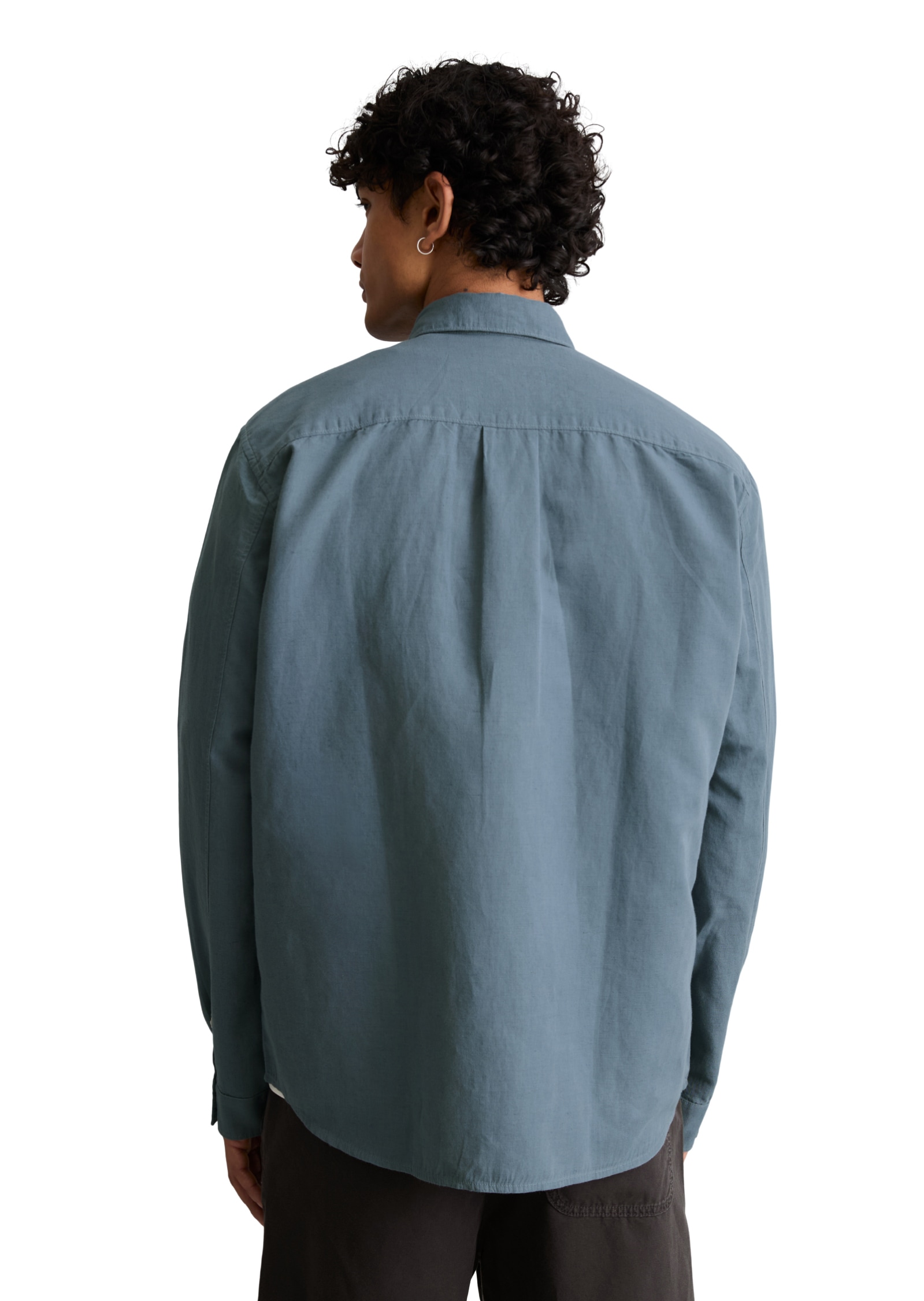 Marc O'Polo DENIM Chemise à manches longues regular fit aus Leinen und Bio-Baumwolle, Kentkragen