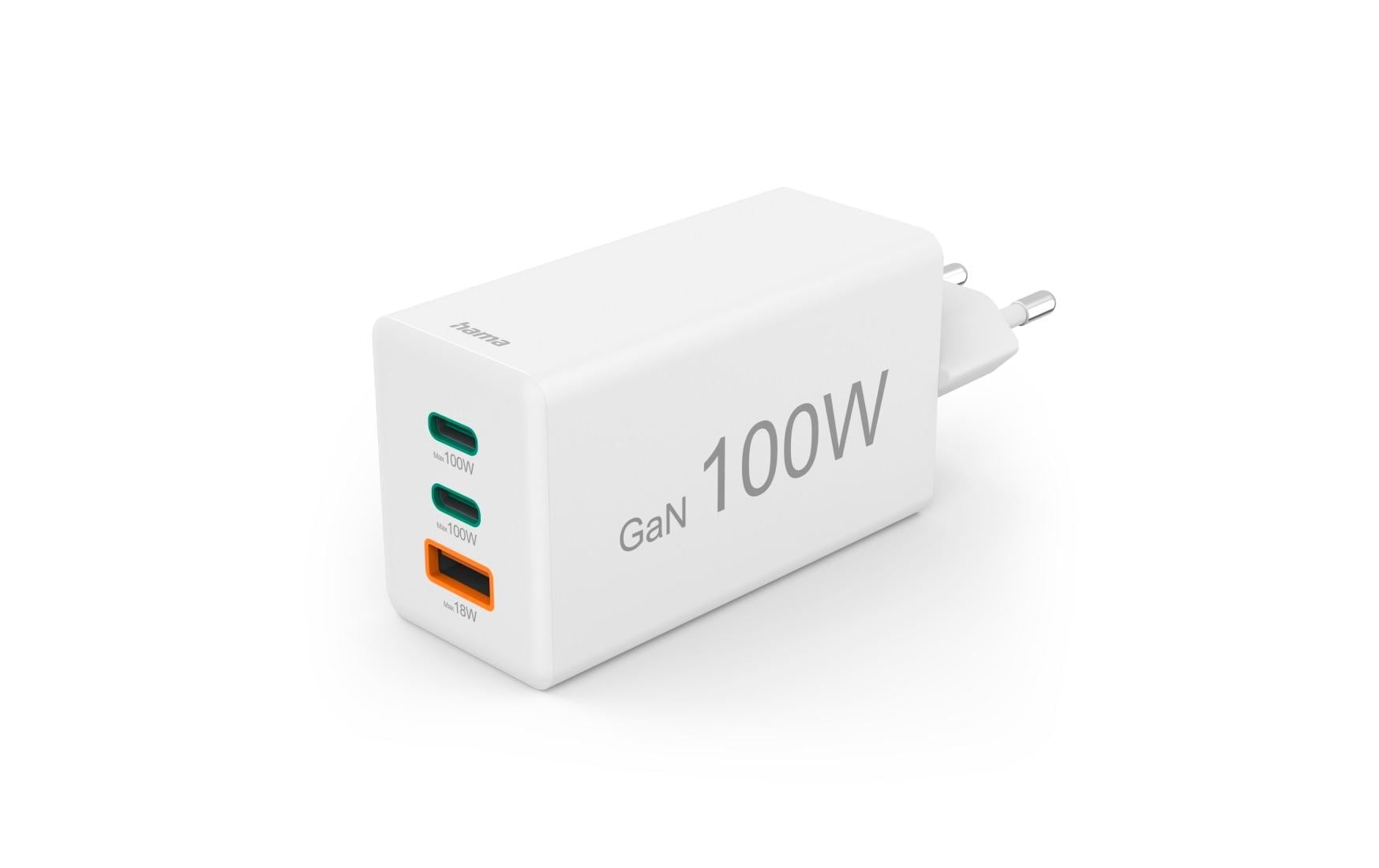 Image of Hama USB-Ladegerät "Gan charger 1x USB-A 2x USB-C 100 W"