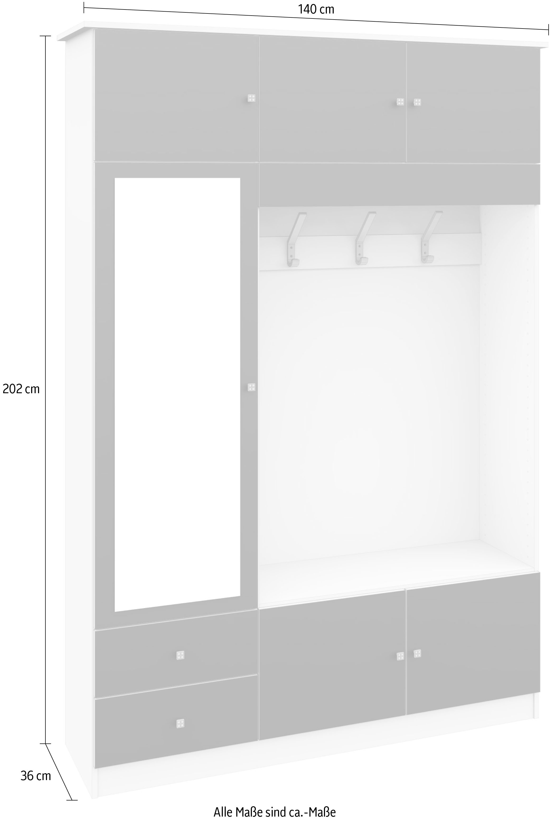borchardt Möbel Garderobenschrank »Kompakta«, Höhe 202 cm jetzt kaufen