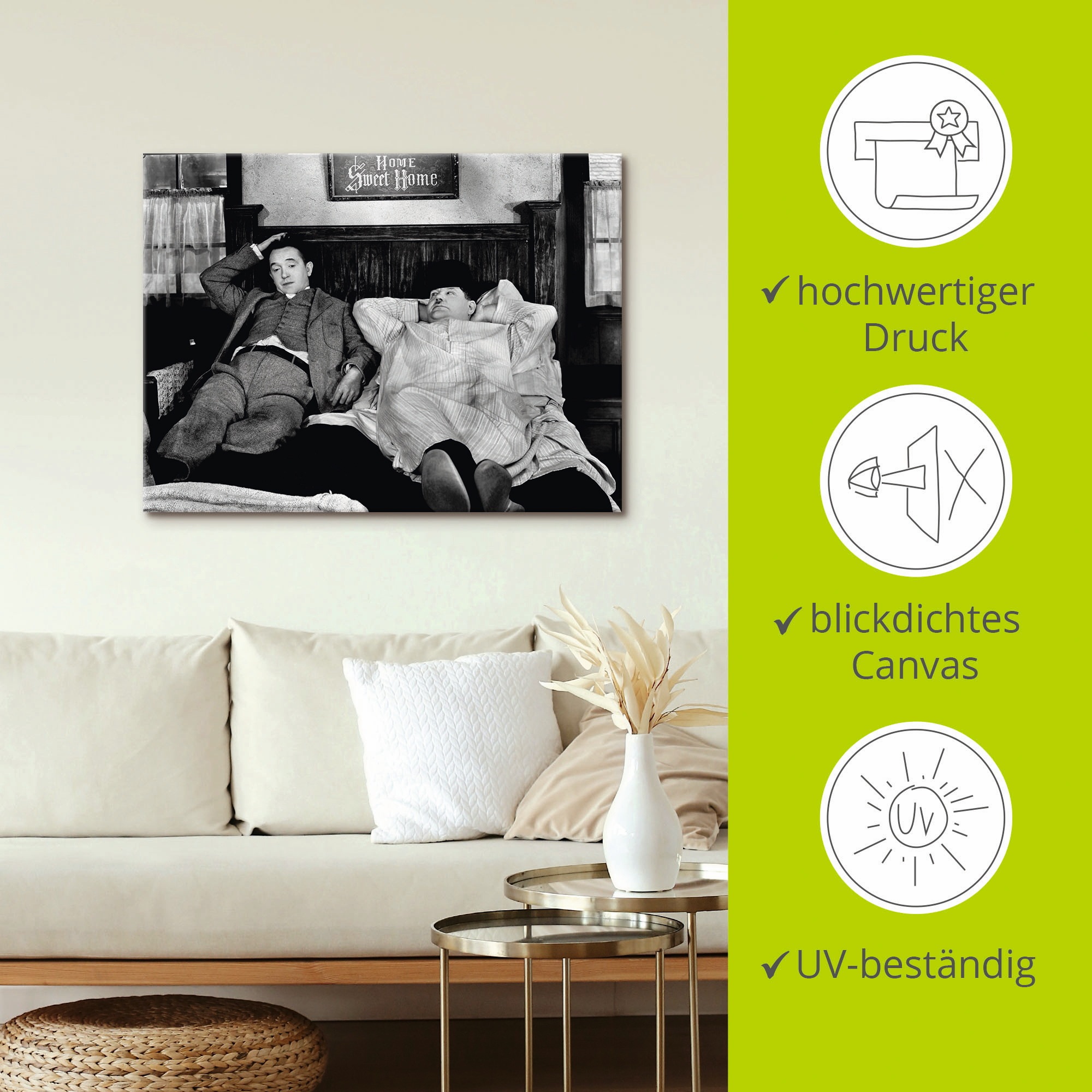 Artland Fresque murale »Dick und Doof I« Stars 1 cuis tlg. en aluminium, tableau sur toile en différentes tailles