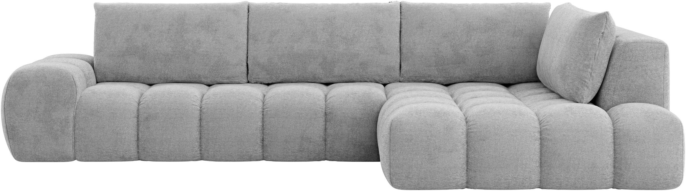INOSIGN Ecksofa »AZITA Designsofa, elegant und bequem L-Form, Bubble-Optik«, lose Rückenkissen, traumhafte Steppung, Masse B/T/H: 352/210/72 cm