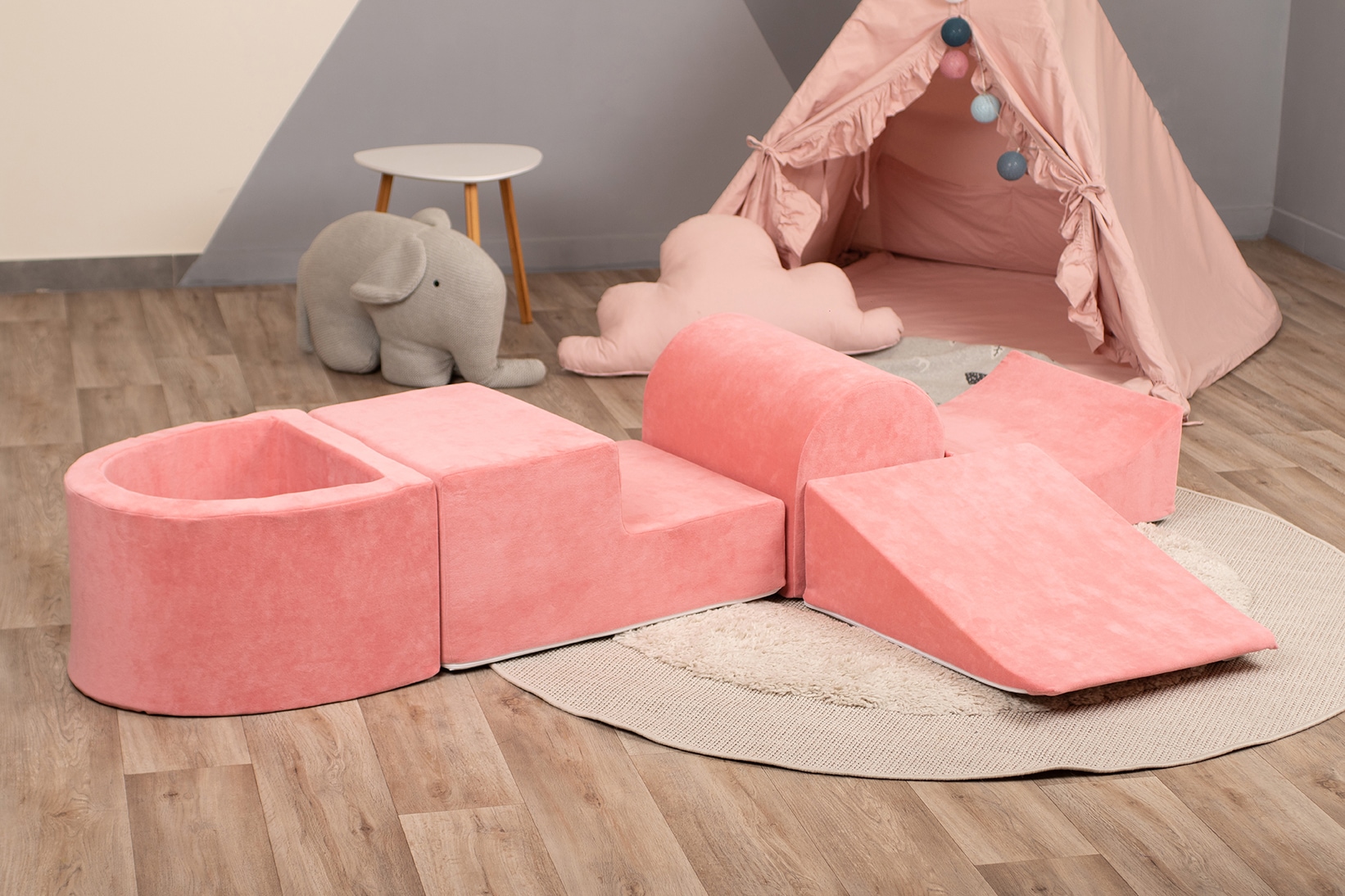 Knorrtoys® Bällebad »Soft, Pink«, (5 tlg.), mit Spielblöcken; Made in Europe