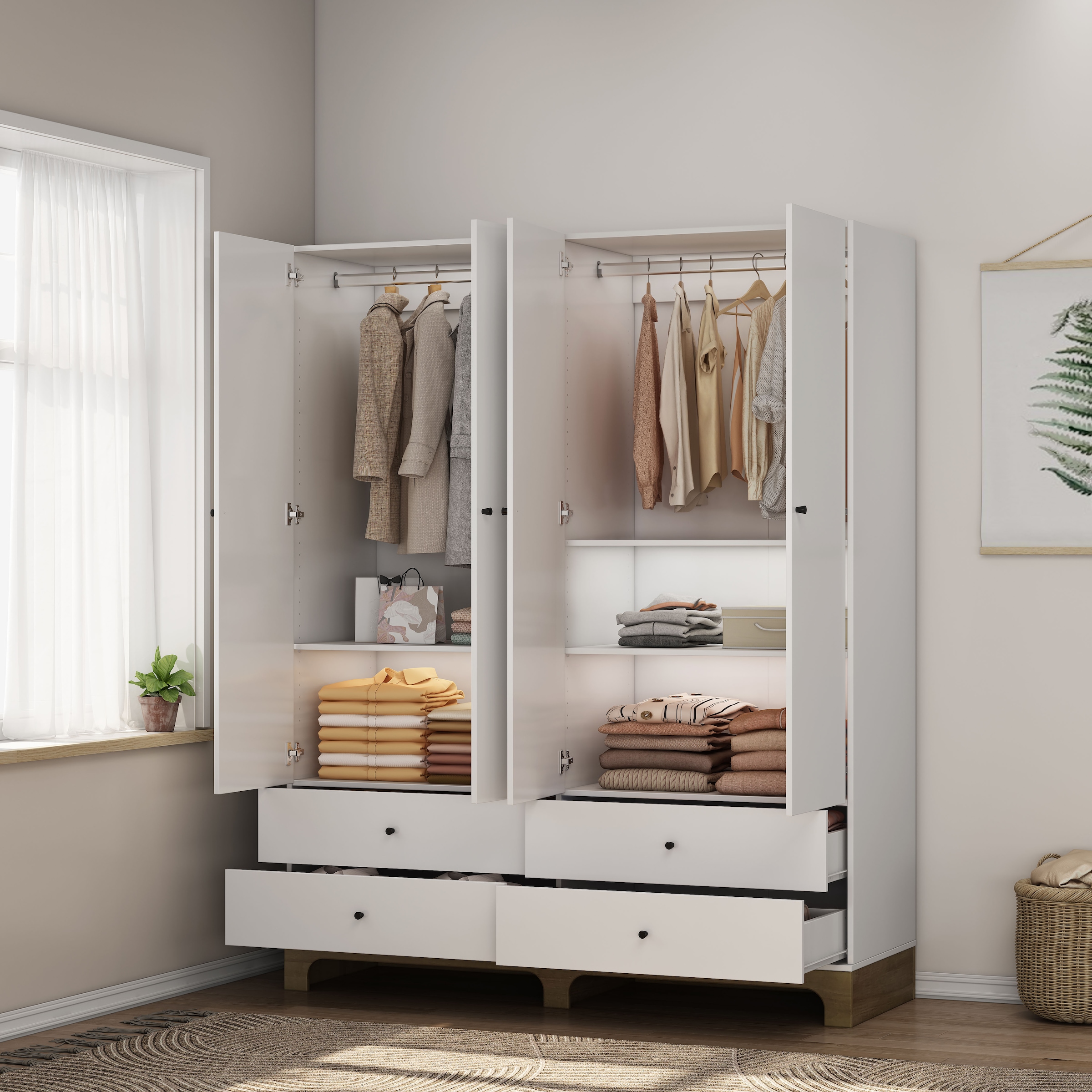 GOODproduct Kleiderschrank »Oslo Schlafzimmerschrank Garderobe weiss Landhaus Bestseller«