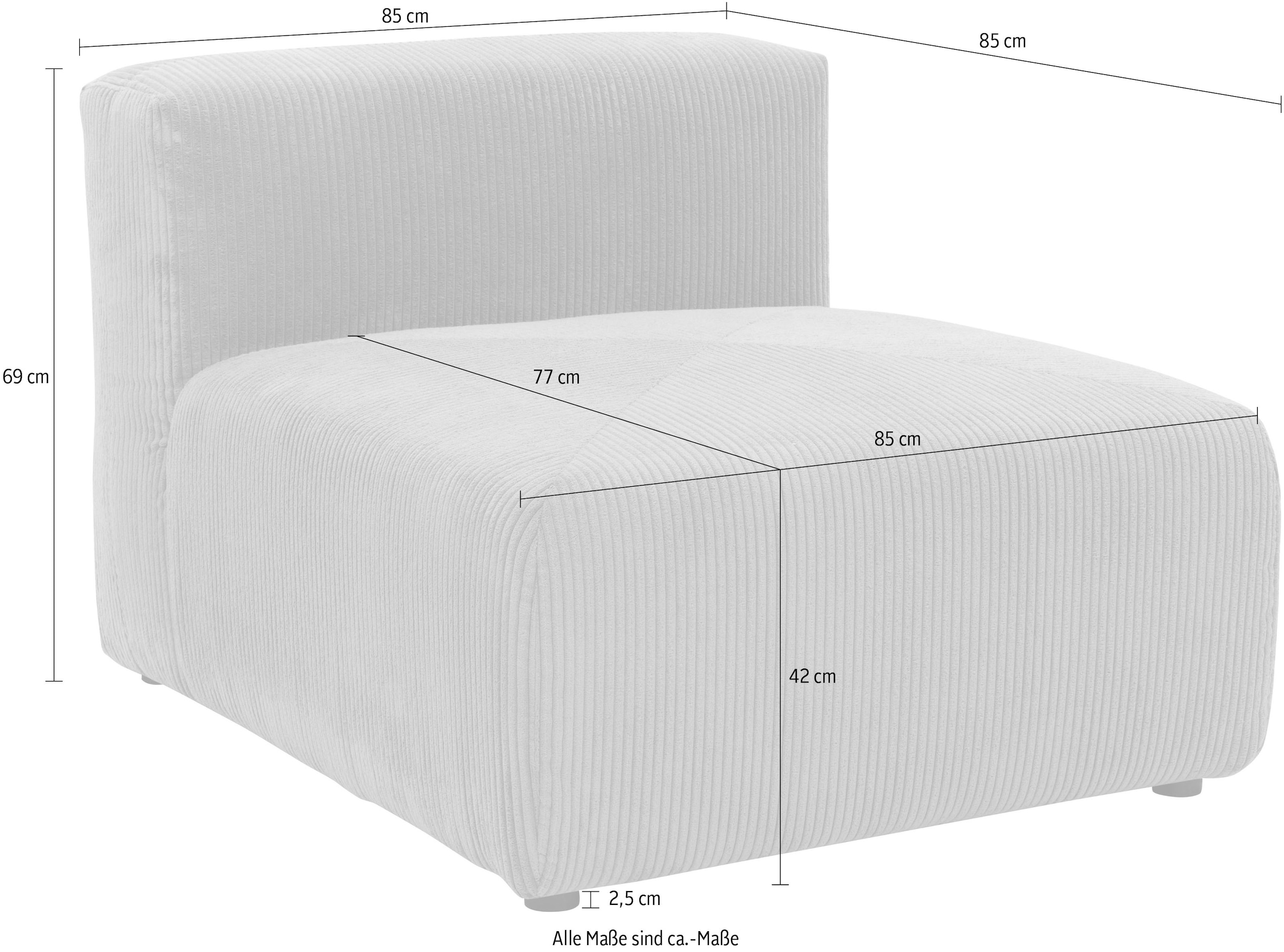 RAUM.ID Sofaelement »Gerrid«, Cord-Bezug, Mittelelement, auch einzeln stellbar