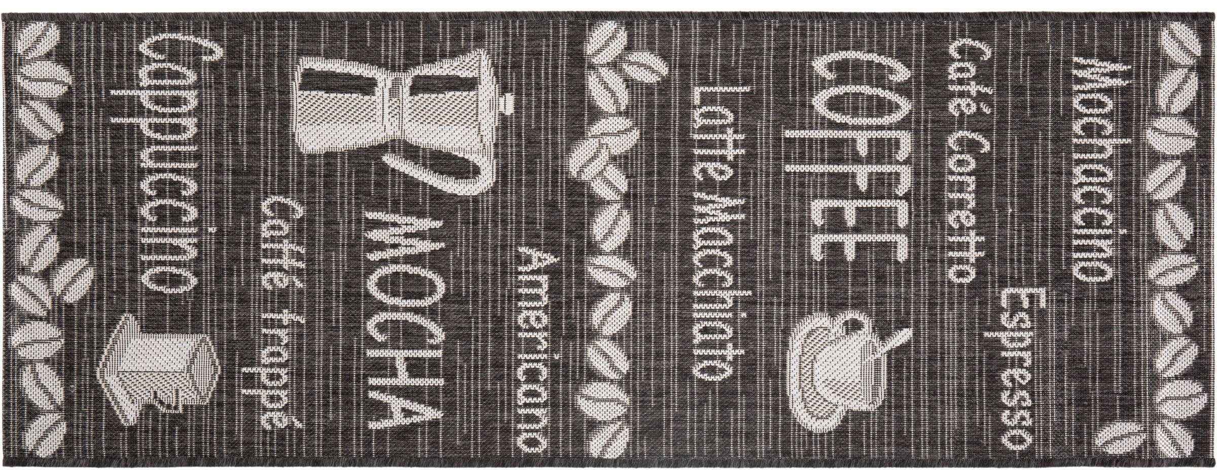 Image of Andiamo Küchenläufer »Arizona Kaffee«, rechteckig, 5 mm Höhe, Flachgewebe, Motiv Kaffee, mit Schriftzug, In- und Outdoor geeignet, Küche bei Ackermann Versand Schweiz