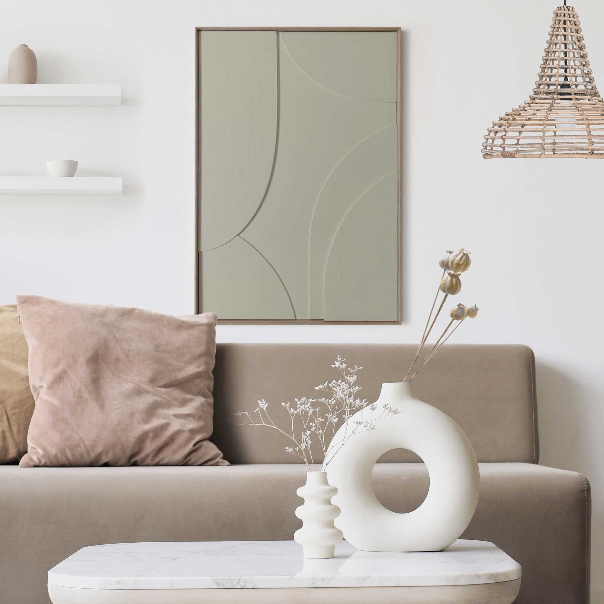 Image of Reinders Wandbild "Terrace - sage green"