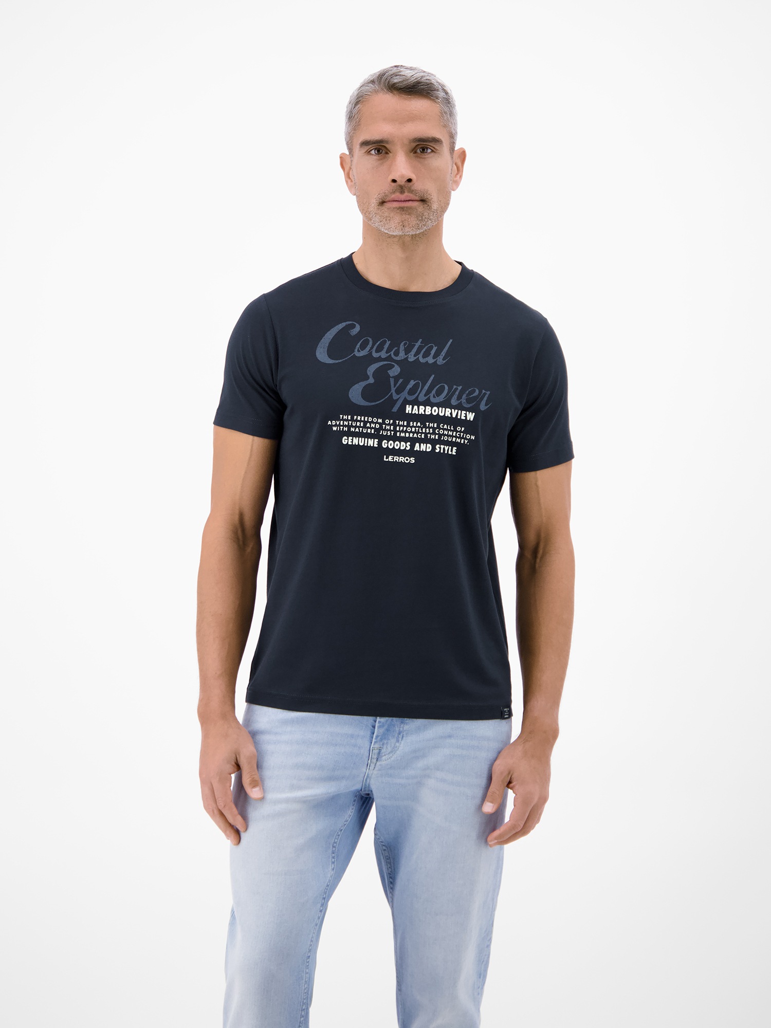 Image of LERROS T-Shirt "T-Shirt aus 100 % Baumwolle mit Brustprint"