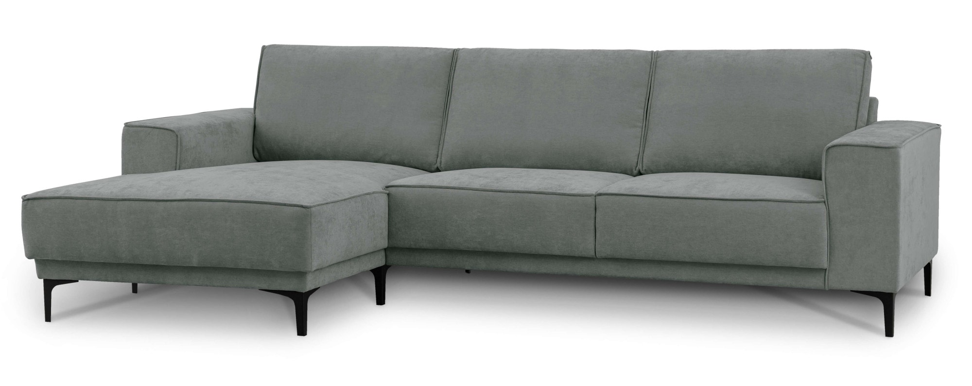Places of Style Ecksofa »Polsterecke Oland, Struktur, Flachgewebe, Luxus-Microfaser, Boucle«, L-Form, 280 cm, Wellenunterfederung, Skandi-Design, Metallfüsse