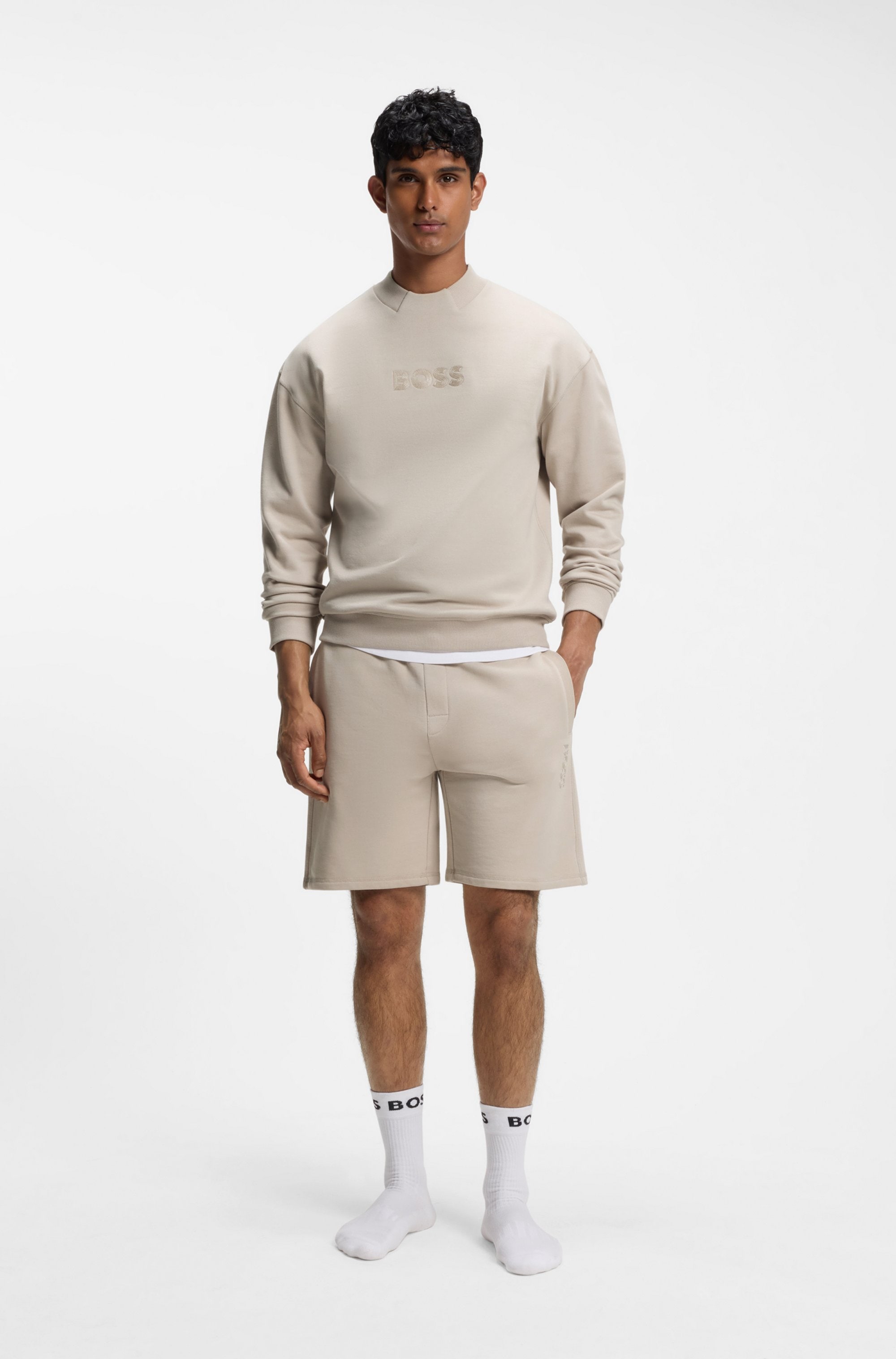 BOSS Sweat-shirt »Fashion«, coupe décontractée, inscription logo brodée
