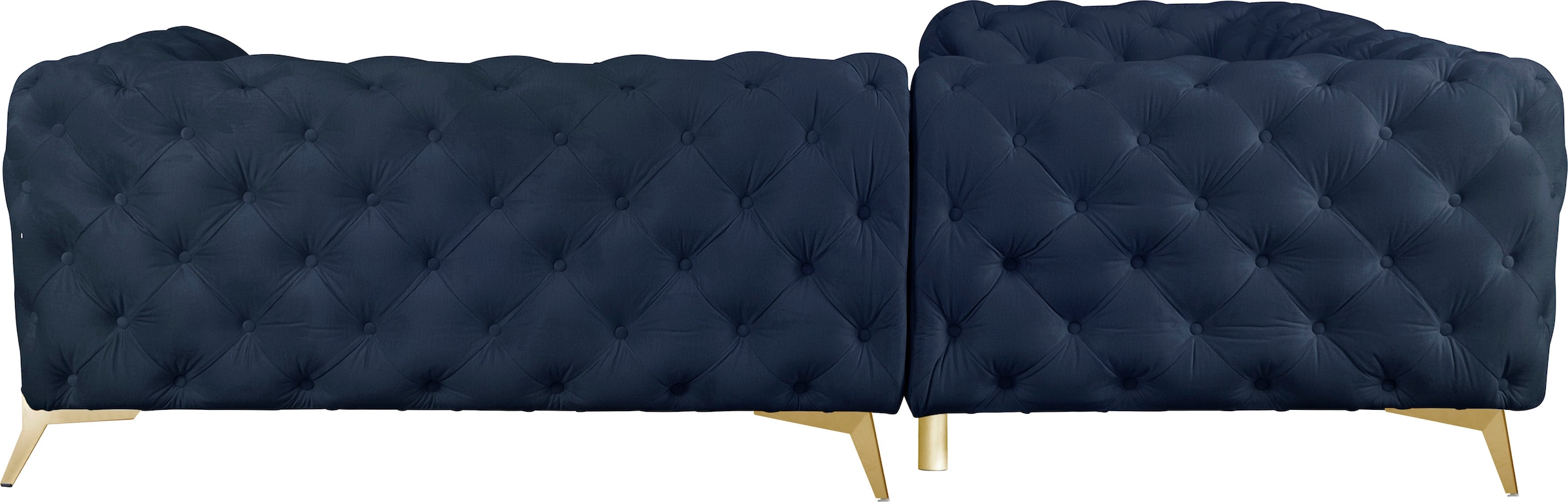 Leonique Chesterfield-Sofa »Amaury L-Form« moderne Chersterfield-Optik, Breite 262 cm, Fussfarbe wählbar