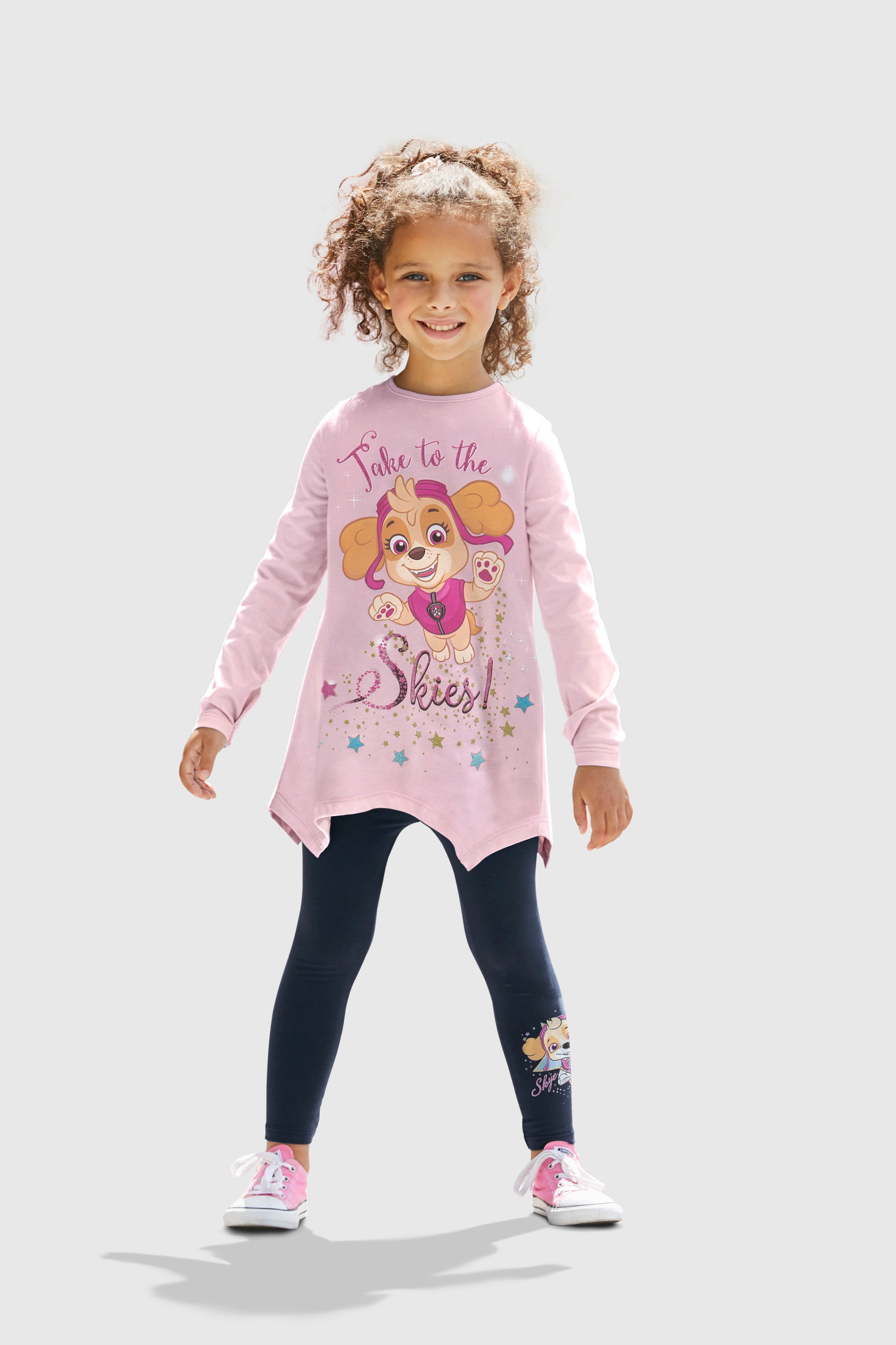 Image of PAW PATROL Shirt & Leggings »TAKE TO THE SKIES!«, (Set), Glitzerdruck mit SKYE bei Ackermann Versand Schweiz