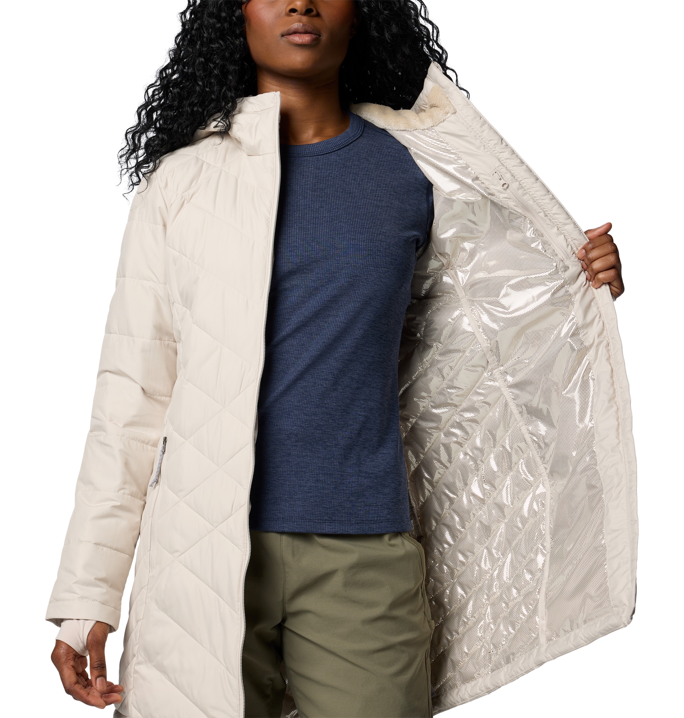 Columbia Steppmantel »HEAVENLY LONG HOODED JACKET«, (1 tlg.)