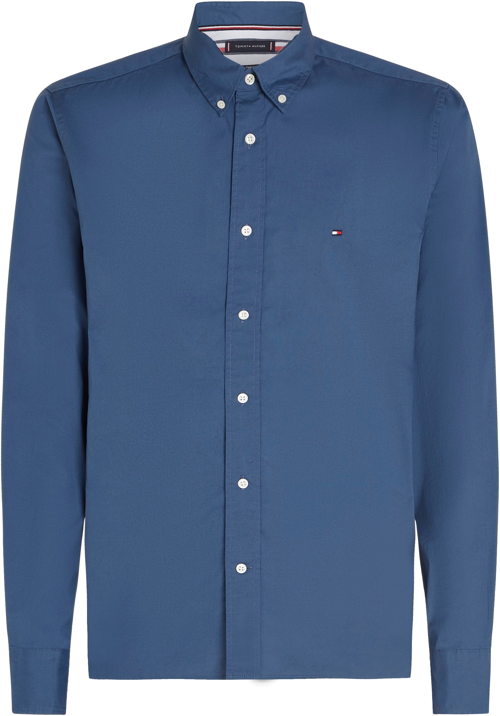 Tommy Hilfiger Langarmhemd »FLEX POPLIN RF SHIRT«, mit Tommy Hilfiger Labelschild innen an der Knopfleiste