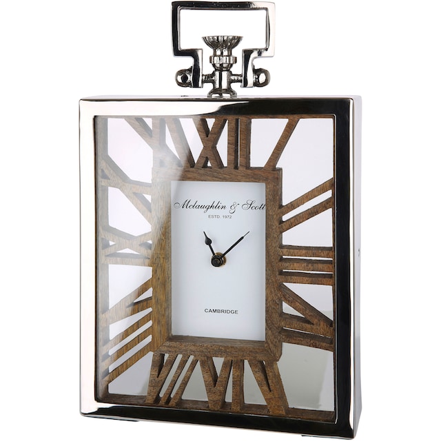 GILDE Standuhr »Uhr Rusto, silberfarben«, (1 St.), Höhe 34 cm, eckig,  römische Ziffern, Wohnzimmer günstig kaufen