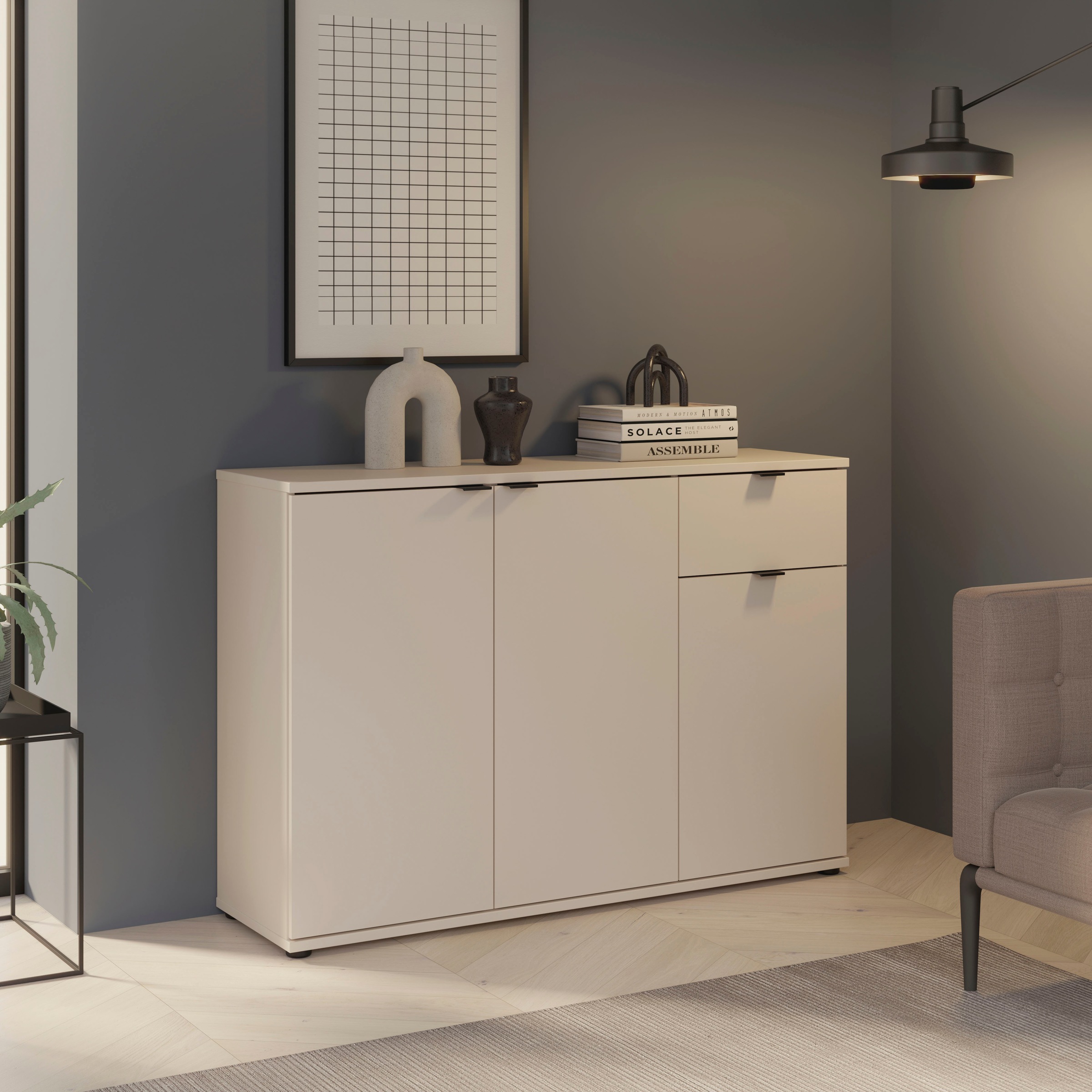 FORTE Sideboard "Ganymede" Sideboard, Stauraum, Schublade; Metallgriffe, 4 Dekore, Breite 119,8cm