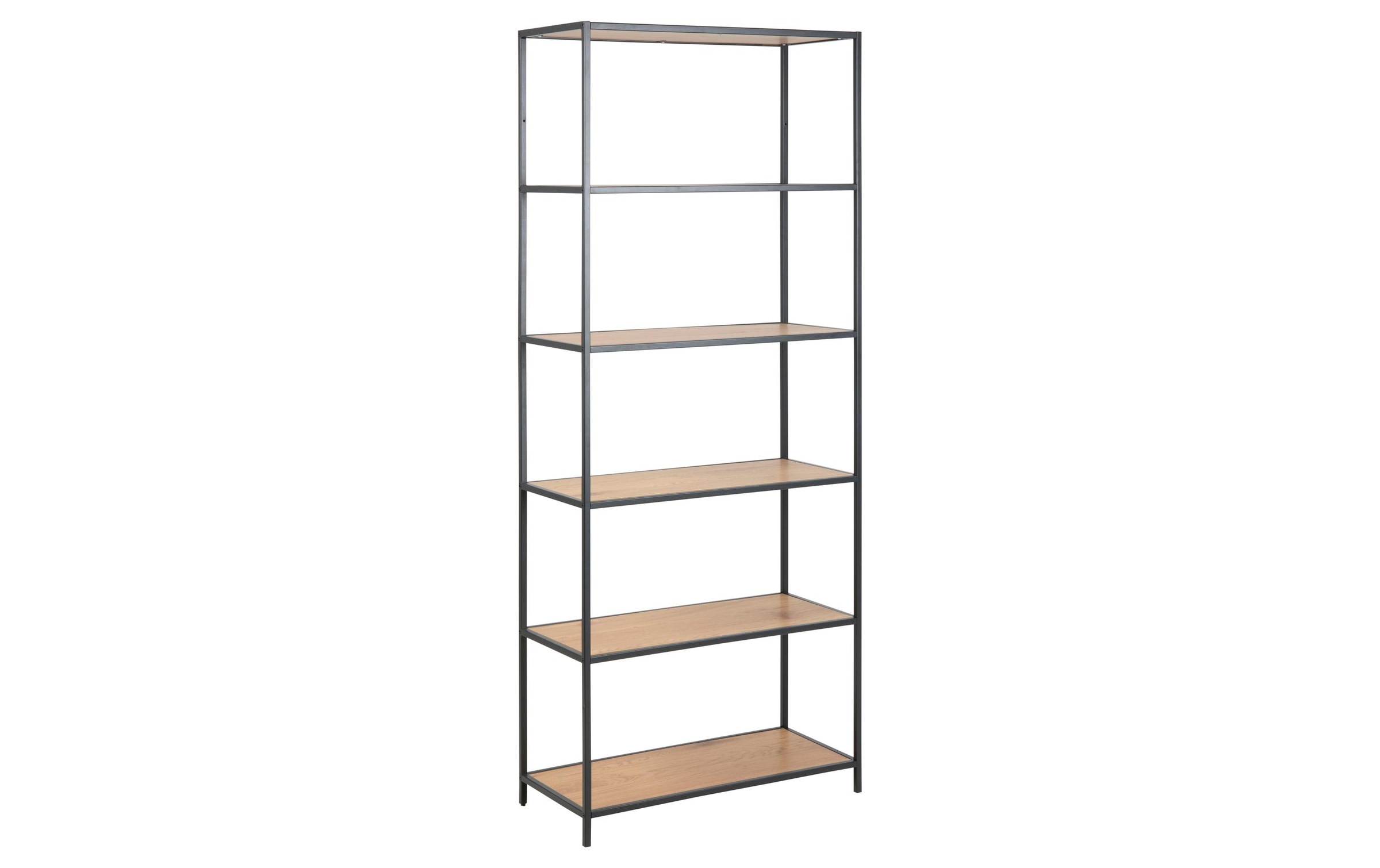 Image of AC Design Regal "Seaford 77 x 35 x 185 cm, Eiche/Schwarz matt"