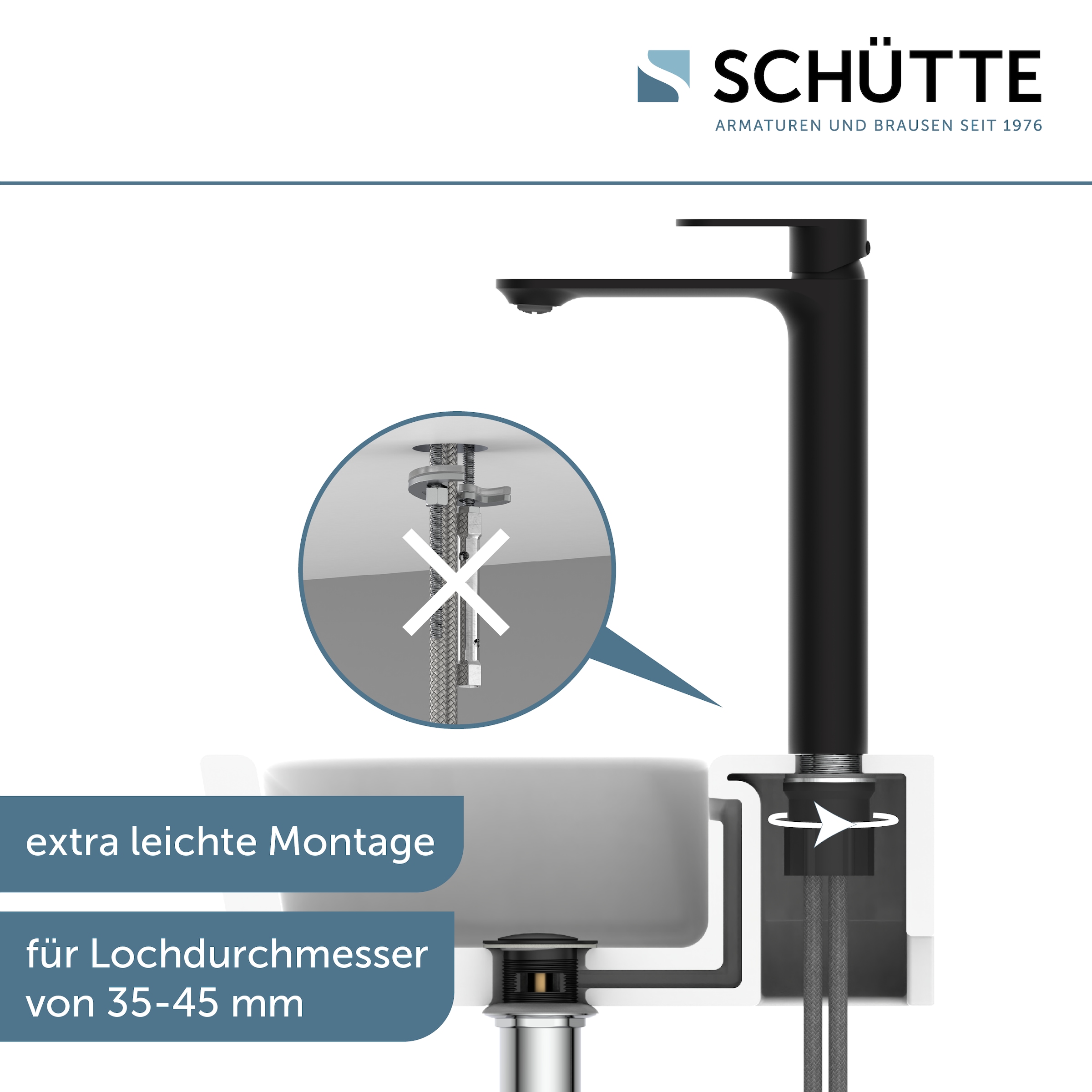 Schütte Robinet de lavabo »MONTANA« Lavabo à bec haut, fonction Cold-Start économe en énergie