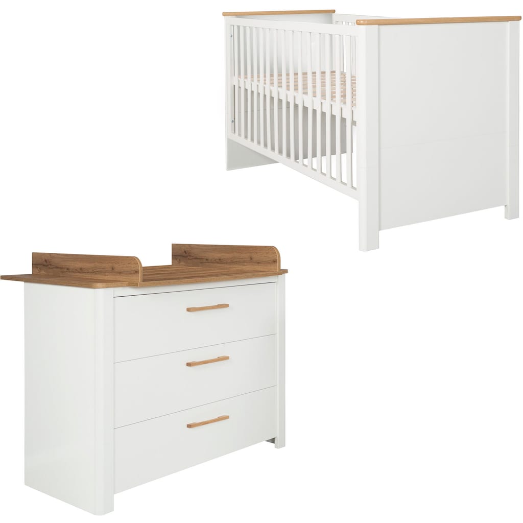 roba® Babymöbel-Set »Ava«, (Spar-Set, 2 St., Kinderbett, Wickelkommode)