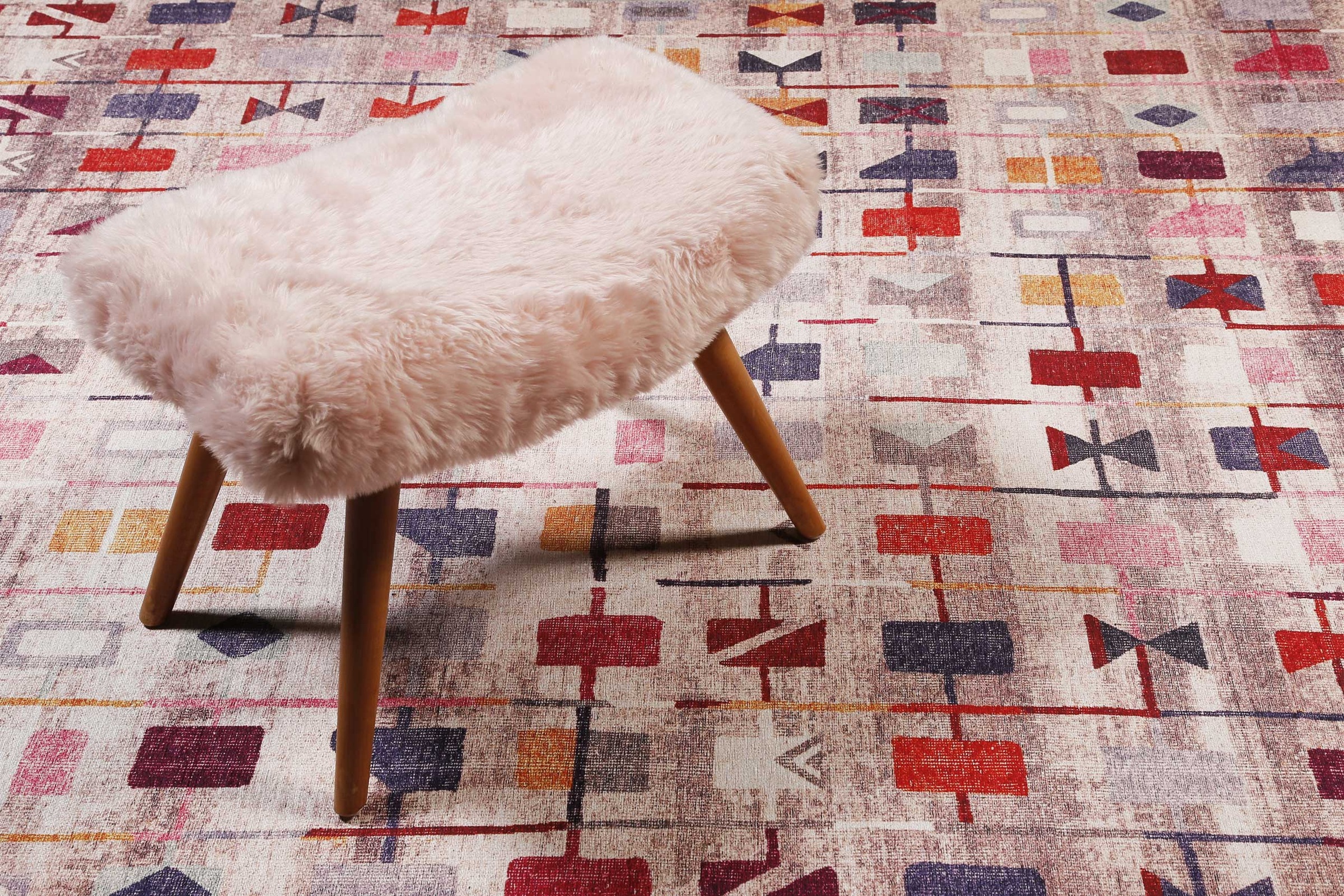 Wecon home Teppich »Monor Beach« rechteckig 6 mm Höhe Vintage, Baumwolle, Kurzflor, Wohnzimmer, Schlafzimmer, gemustert