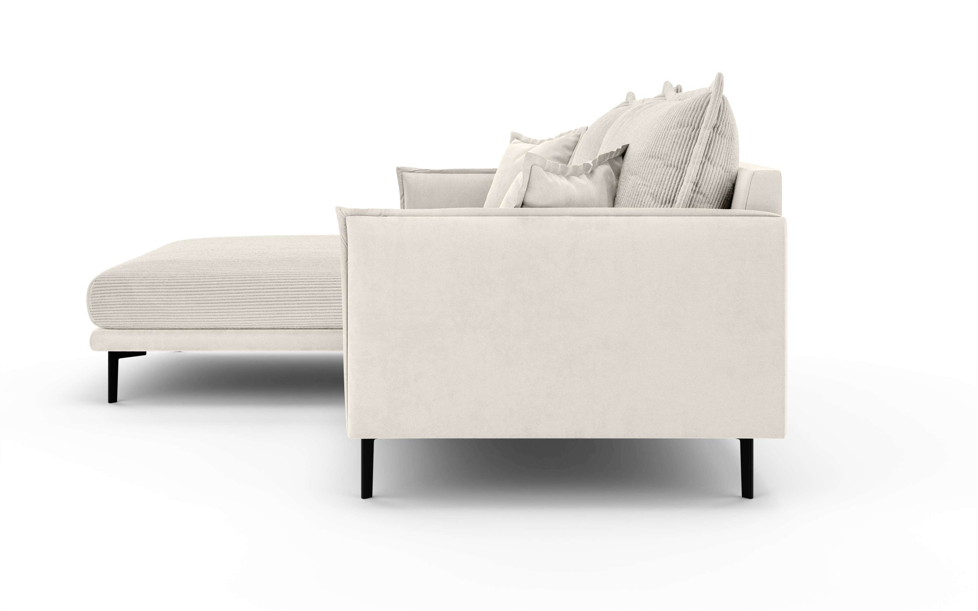 Home affaire Canapé d'angle »ALEXANDRIA mit Recamiere rechts oder links bestellbar, moderne Bezüge« L-Form mit Wellenunterfederung, Masse: B/H/T 246/86/190 cm