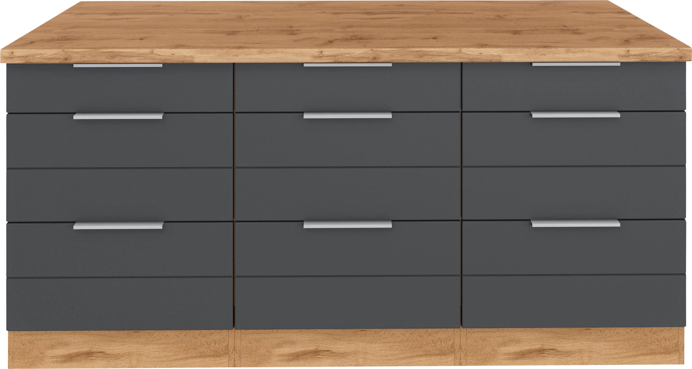 KOCHSTATION Unterschrank »KS-Luhe« 180 cm breit, für viel Stauraum, MDF-Fronten mit waagerechter Lisene
