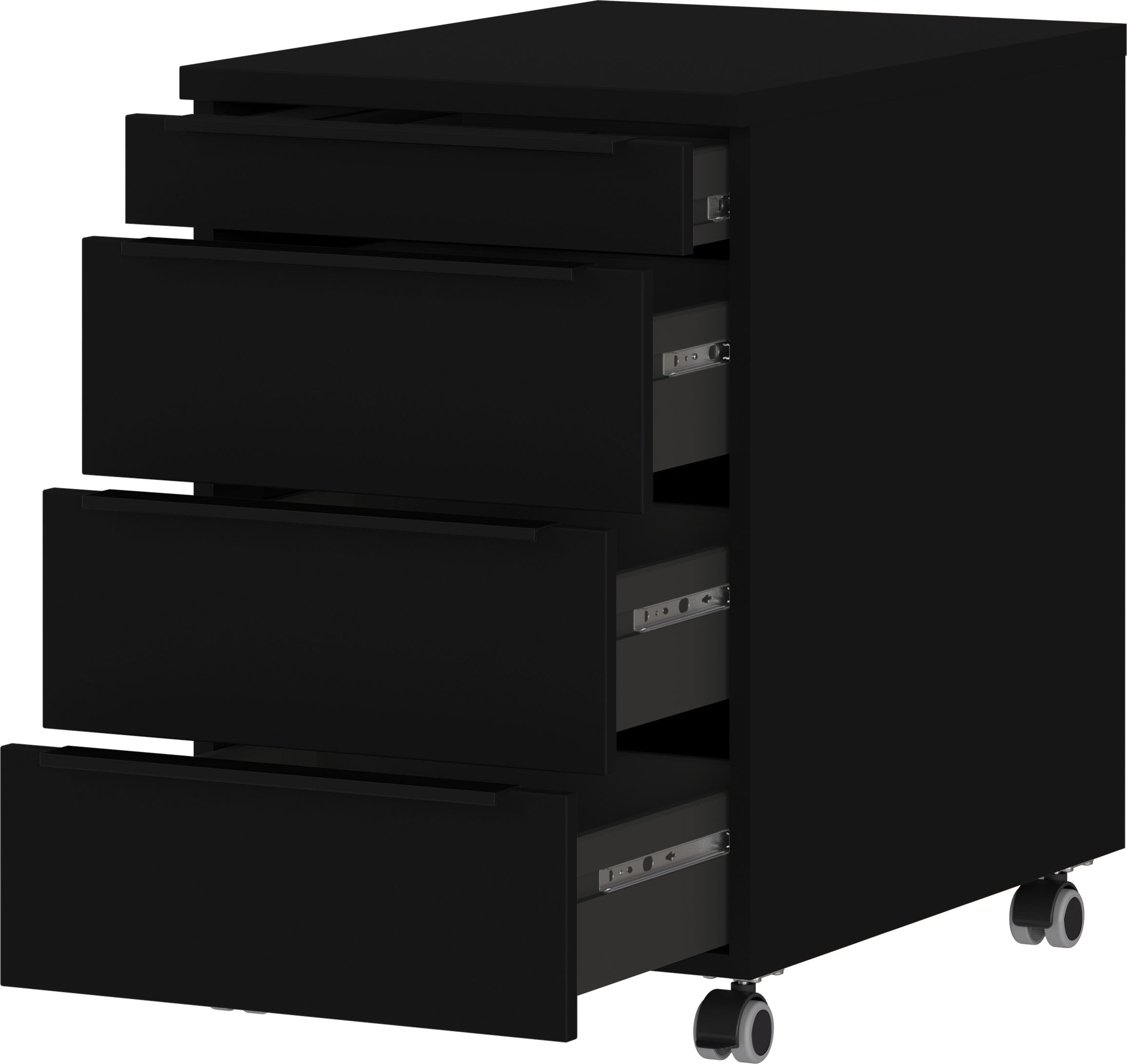 GERMANIA Rollcontainer »Mailand, mit 4 Schubladen, optional mit Schubladendämpfung,« Utensilienfach, 42x63 cm, Made in Germany