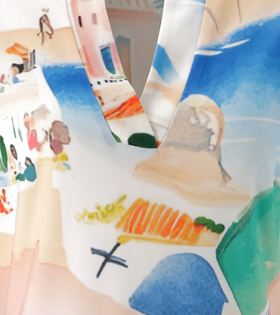 Aniston SELECTED Robe en jersey mit farbenfrohem, sommerlichem Urlaubsmotiv  - NEUE KOLLEKTION