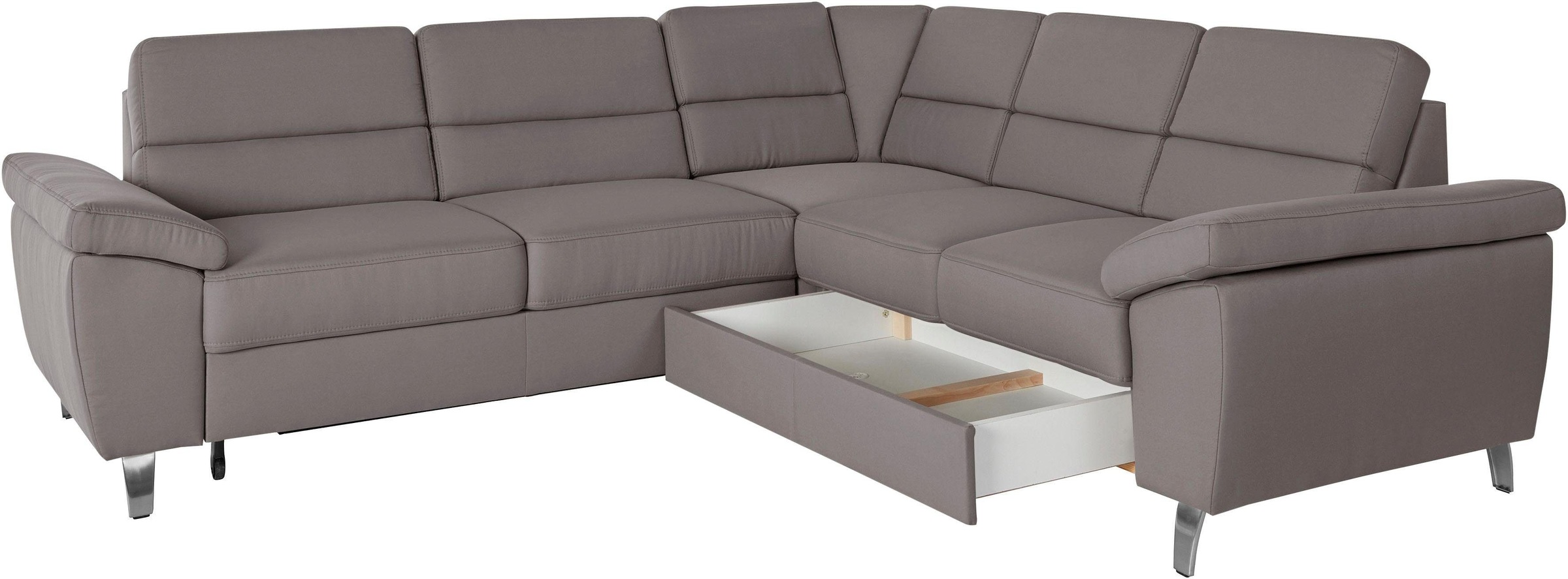 sit&more Ecksofa »Sorano L-Form«, wahlweise mit Bett- und Relaxfunktion, inkl. Bettkasten