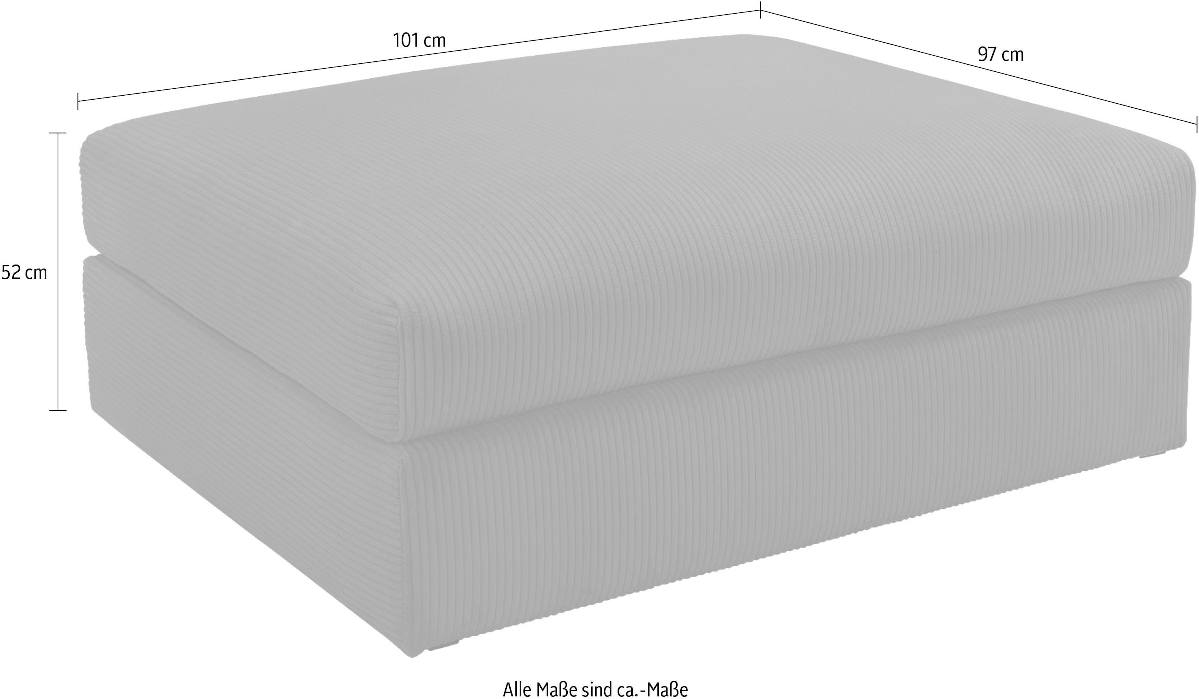 Home affaire Tabouret rembourré »Soft&Cosy XL, B: 101 cm - OTTO. Verlässliche Qualität.« Mega-Hocker, in Cord oder Chenille-Struktur wählbar