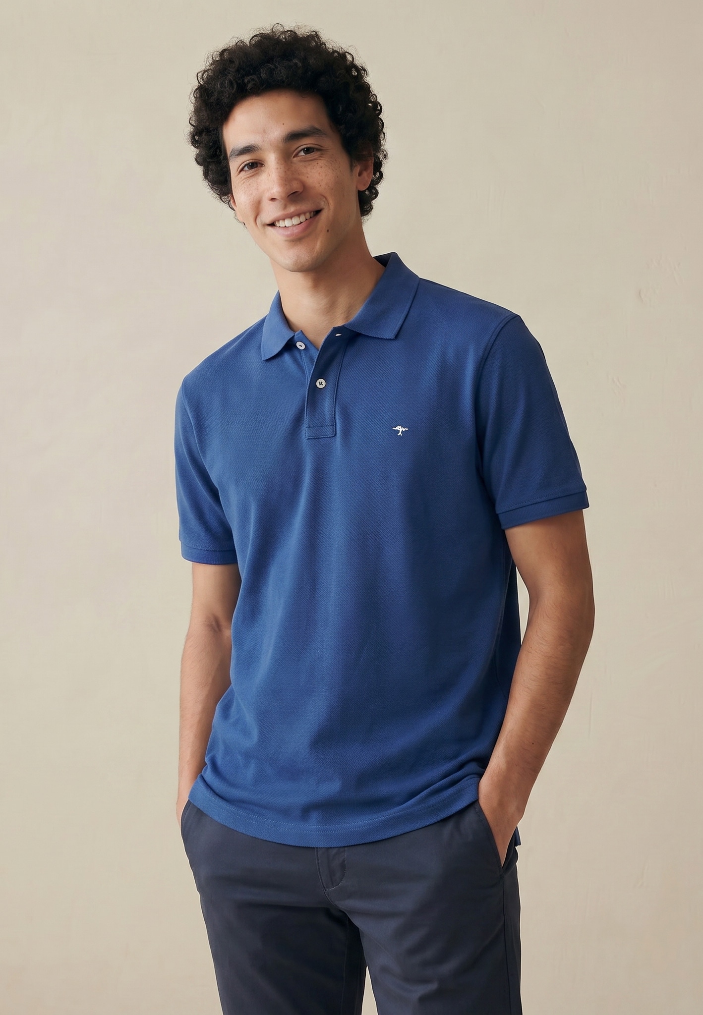FYNCH-HATTON Polo coupe normale, col polo 2 boutons, en coton