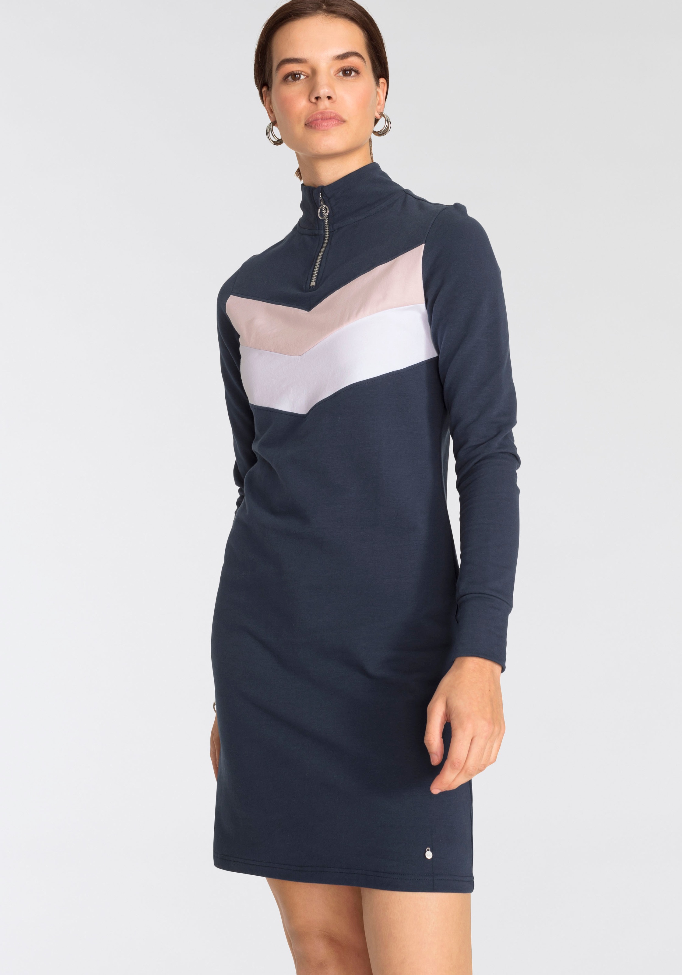 Image of AJC Sweatkleid, mit Stehkragen und V-Coloublocking bei Ackermann Versand Schweiz