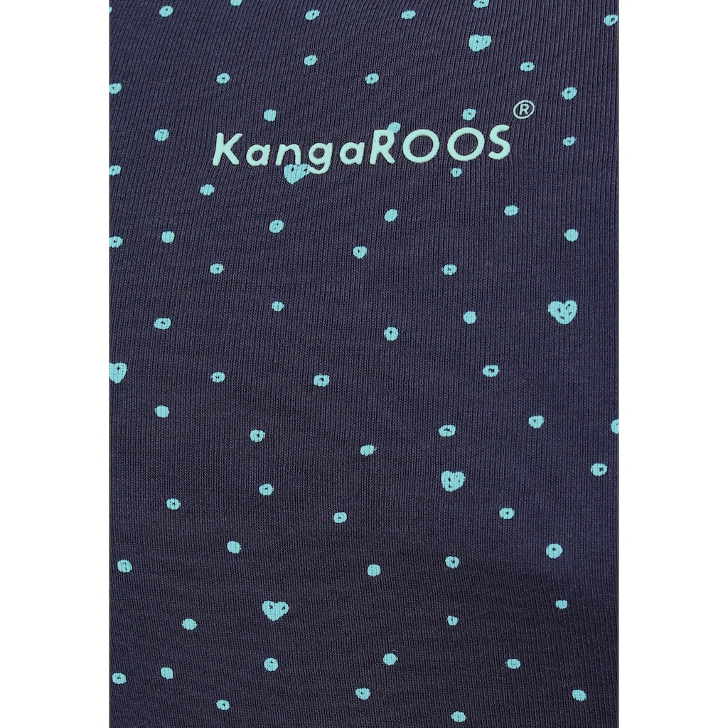 KangaROOS Langarmshirt, mit süssem Pünktchen, Vogel und Anker Allover-Print