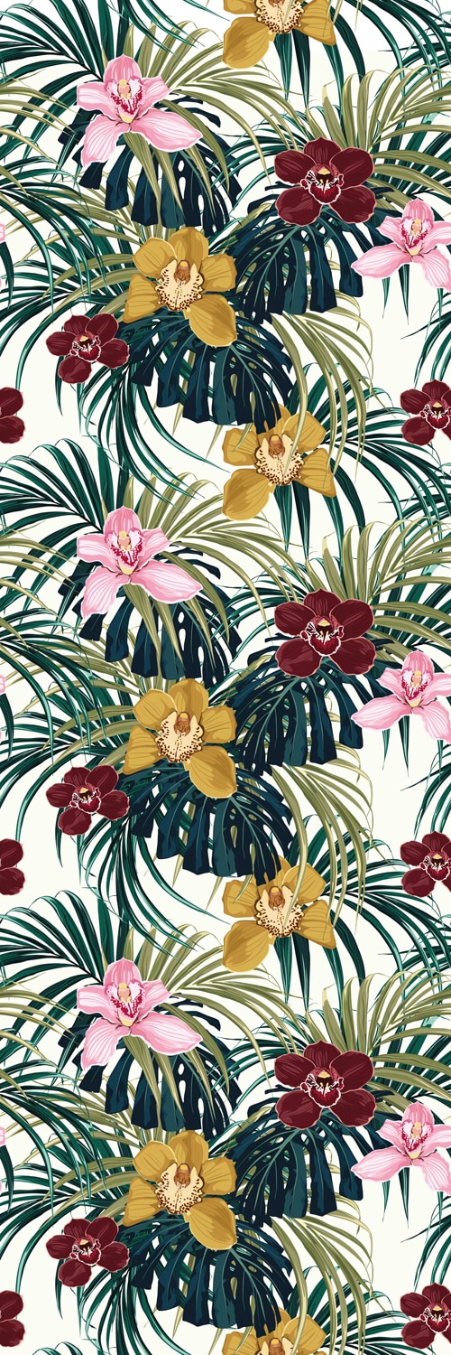 Image of queence Vinyltapete "Alisha" Motiv bedruckt botanisch floral gemustert natürlich glatt 90x250cm, selbstklebend, kinderleichte Anbringung, Sticker