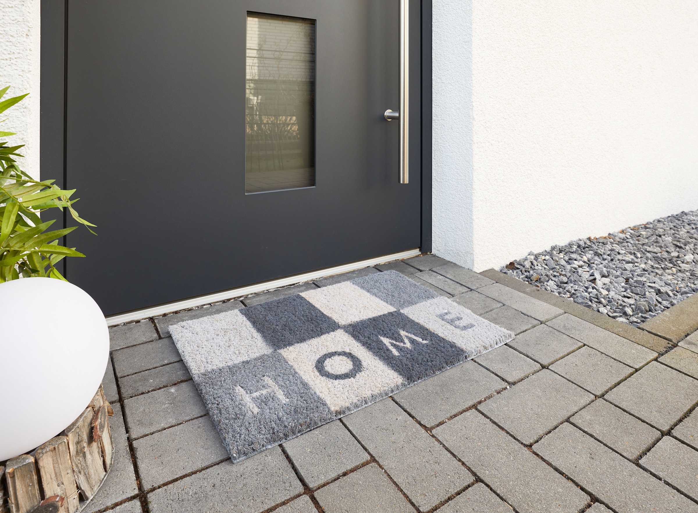 Andiamo Fussmatte »Kokos Home«, rechteckig, 17 mm Höhe, Schmutzfangmatte, mit Spruch, In- und Outdoor geeignet
