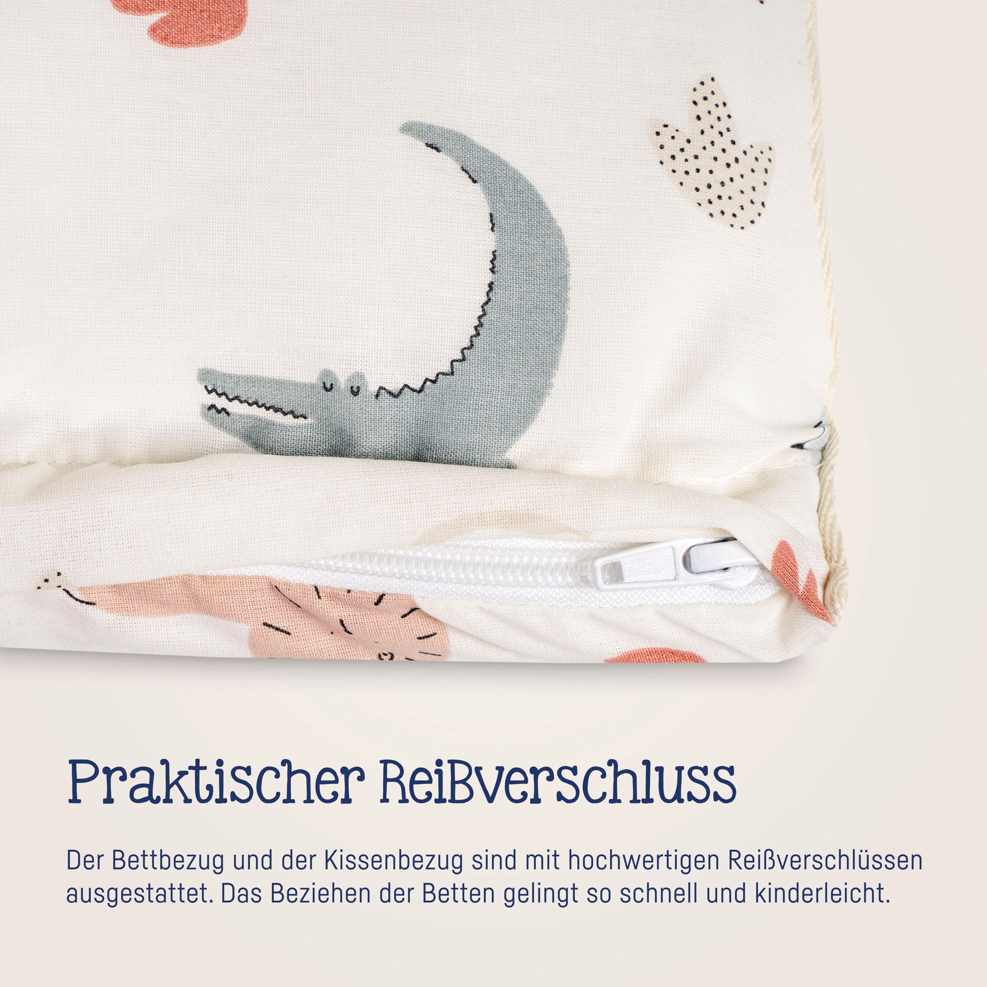 Julius Zöllner Kinderbettwäsche »Baby- und Kinderbettwäsche aus 100% Bio-Baumwolle«, erhältlich in den Grössen 80x80+35x40cm und 100x135+40x60cm