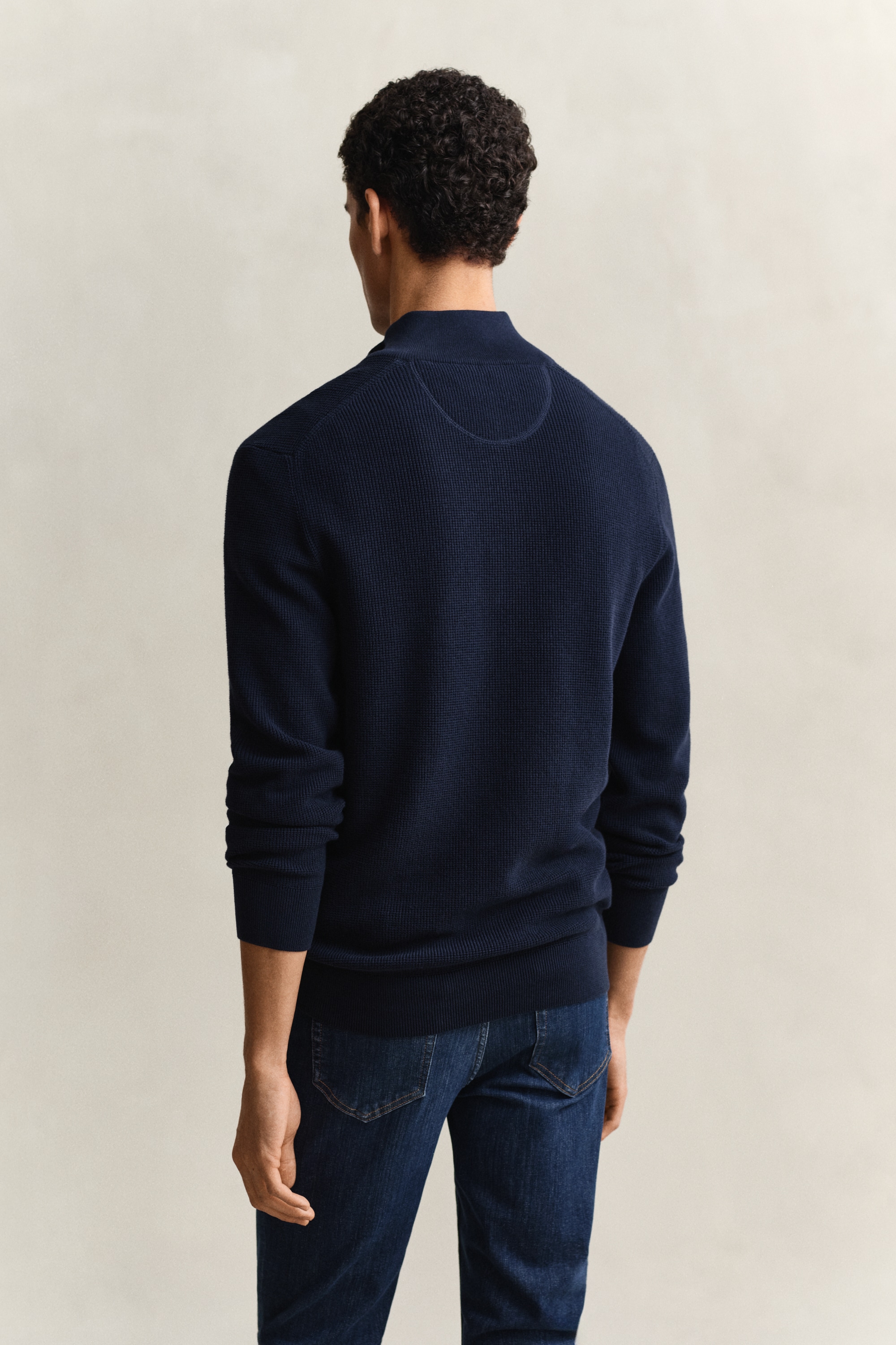 Gant Troyer »MICRO TEXTURED COTTON HALF ZIP« Regular fit avec col Troyer