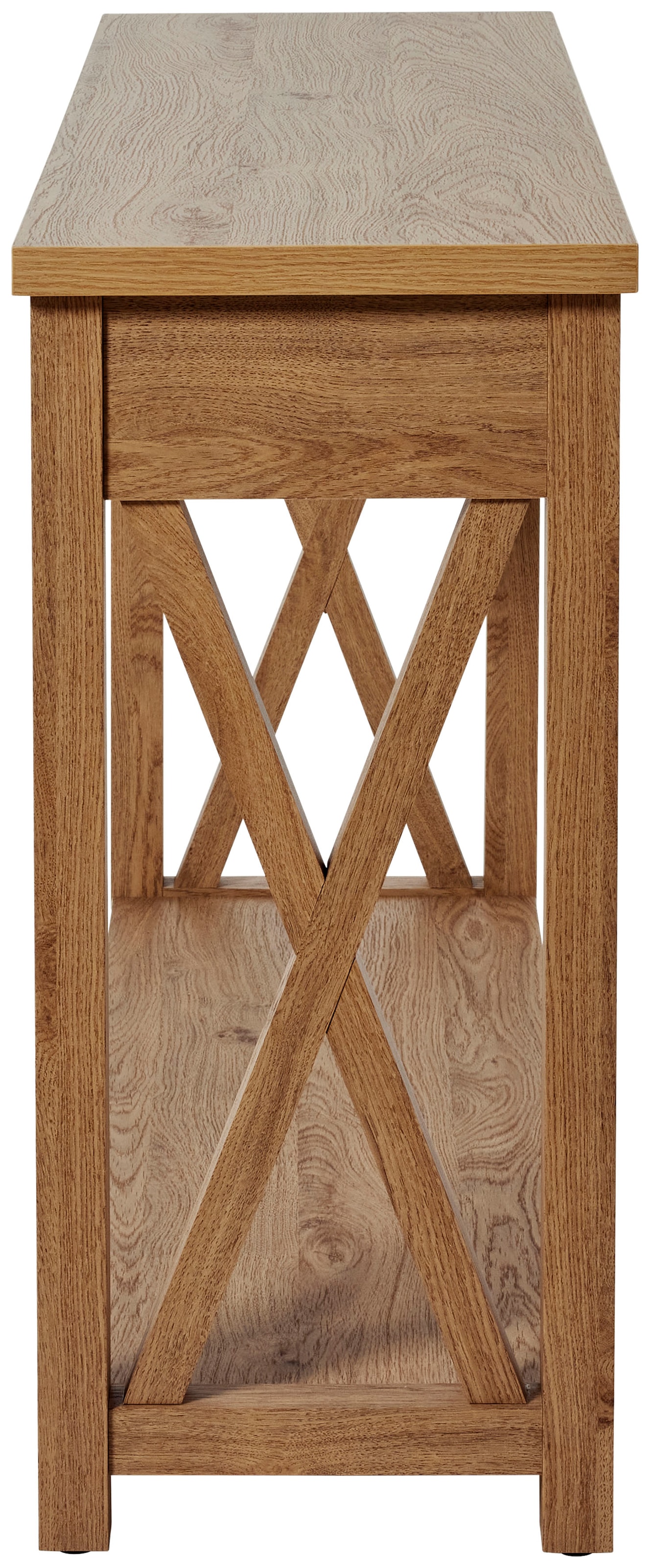 Jahnke Konsolentisch »Chalet« 1 Stk. tlg. Konsolentisch mit 2 Schubladen und Ablage, Landhausstil, X-Design