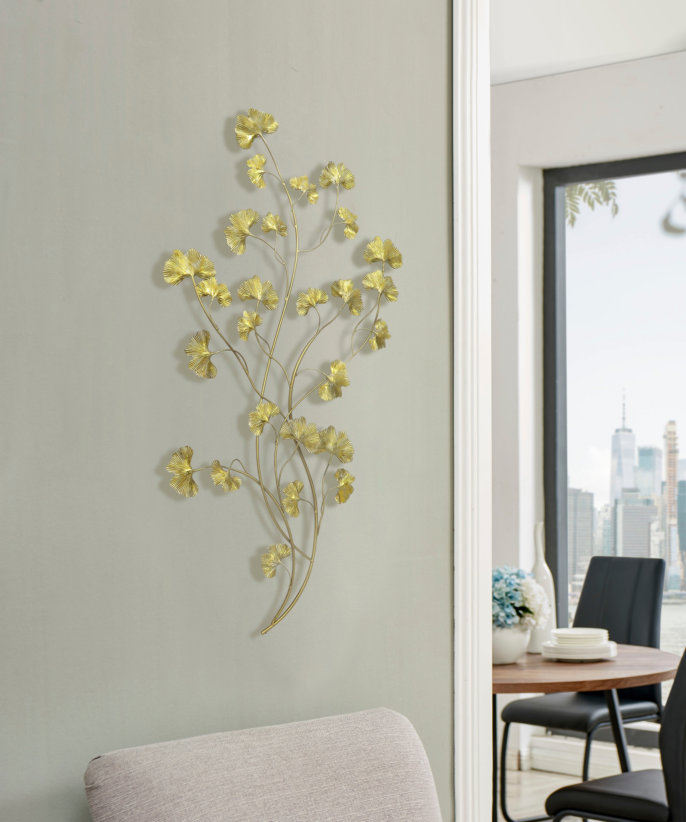Image of Leonique Wanddekoobjekt, Wanddeko, Ginko-Zweige, aus Metall, goldfarben, dekorativ im Wohnzimmer & Schlafzimmer bei Ackermann Versand Schweiz